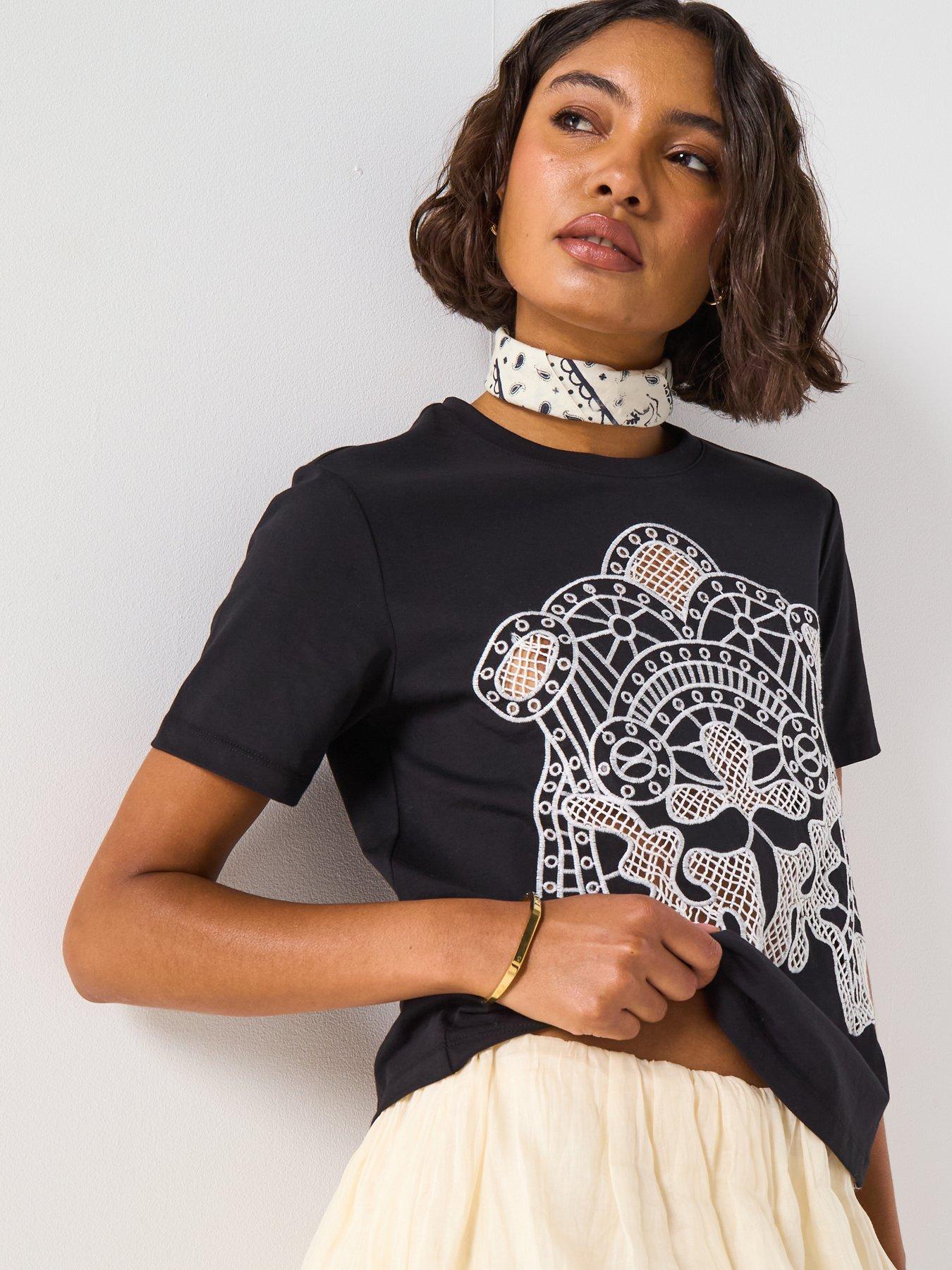Image 5 of 6 of V by Very Western T-Shirt - Black