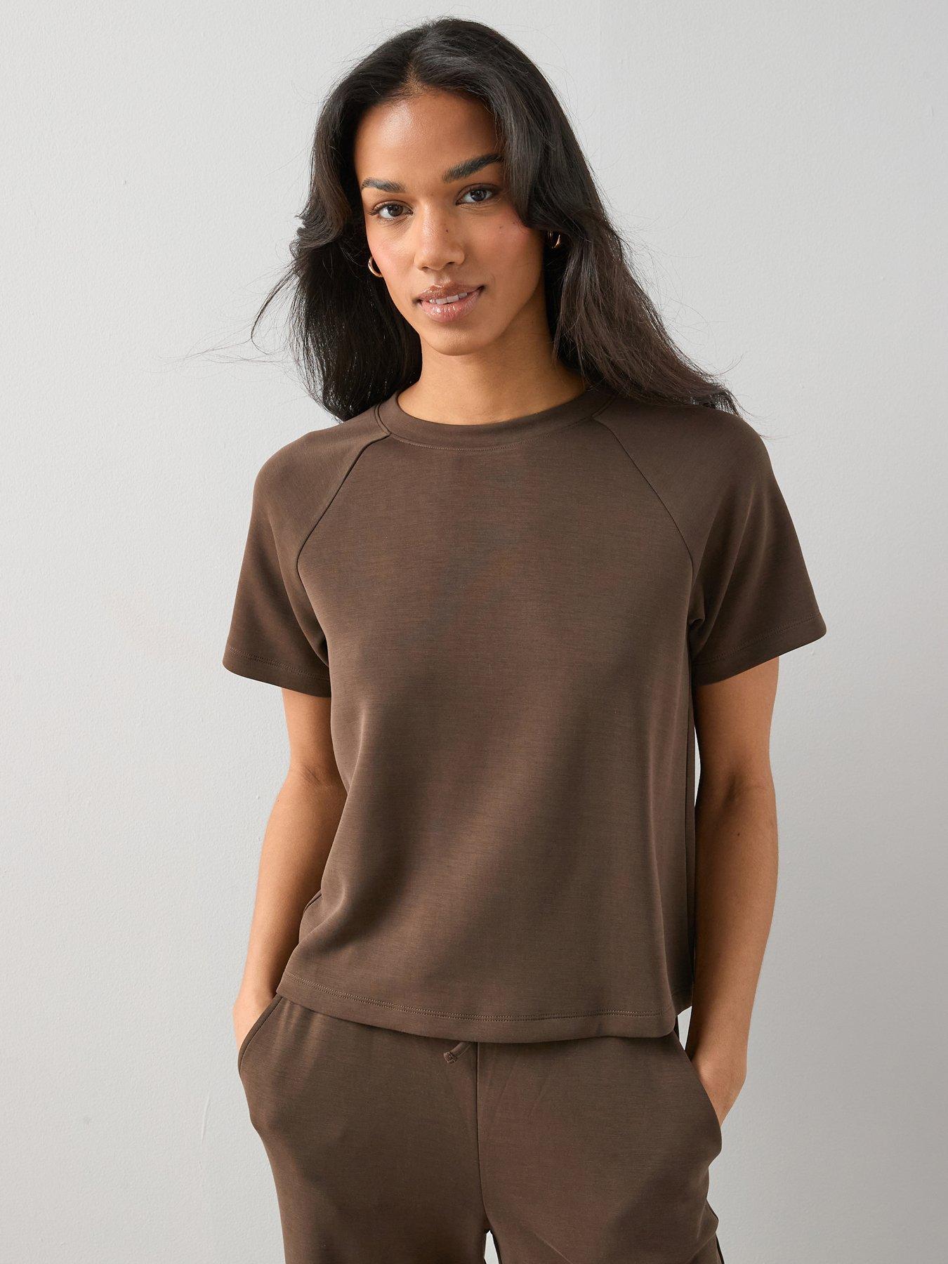The Very Collection Modal Mix T-Shirt - Brown