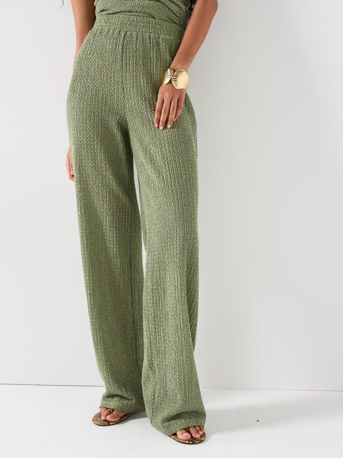V by Very Texture Wide Leg Co Ord  - Green