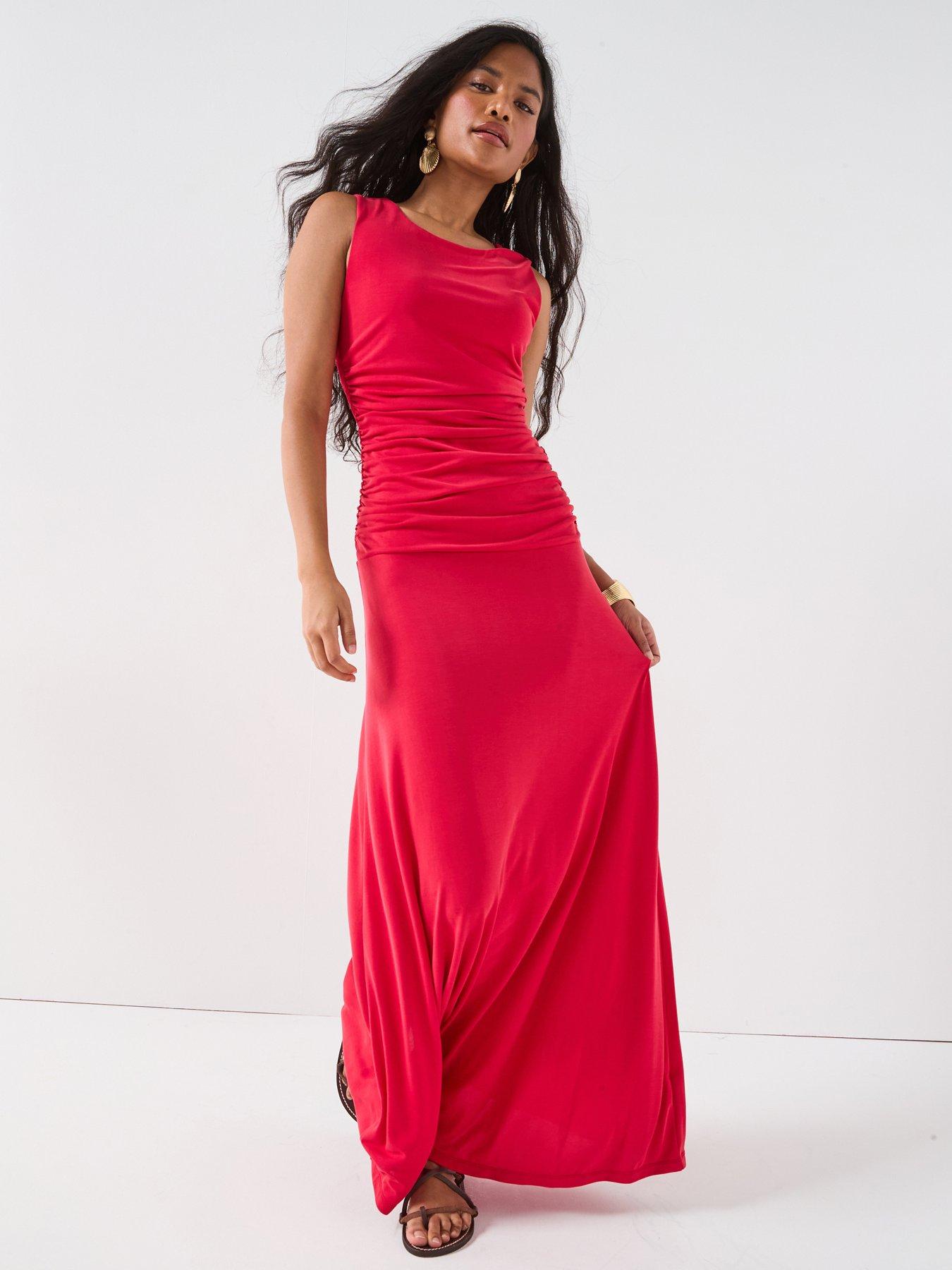 undefined Ruched Detail Maxi Dress