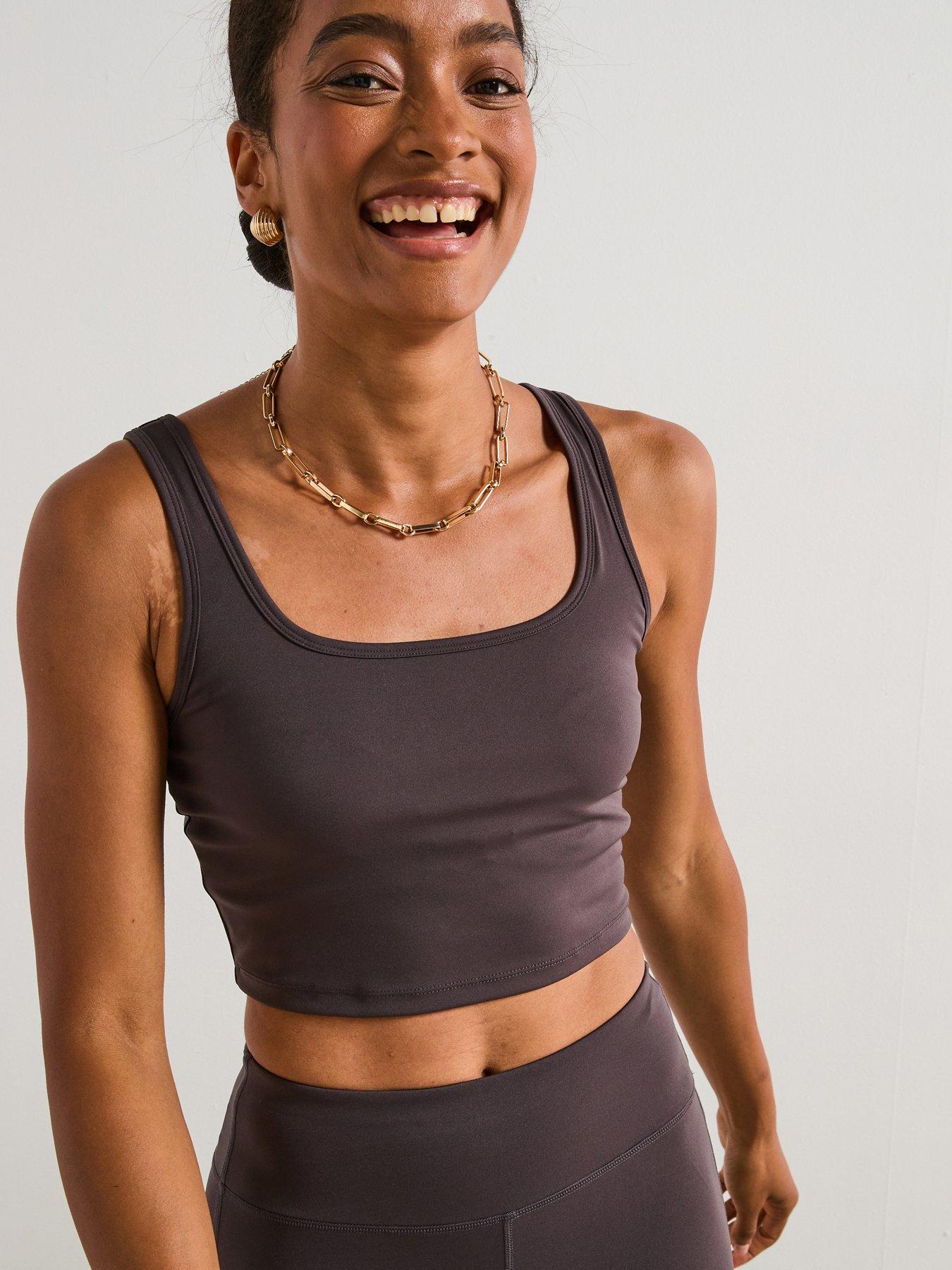 V by Very Sports Bralet Co-ord - Grey