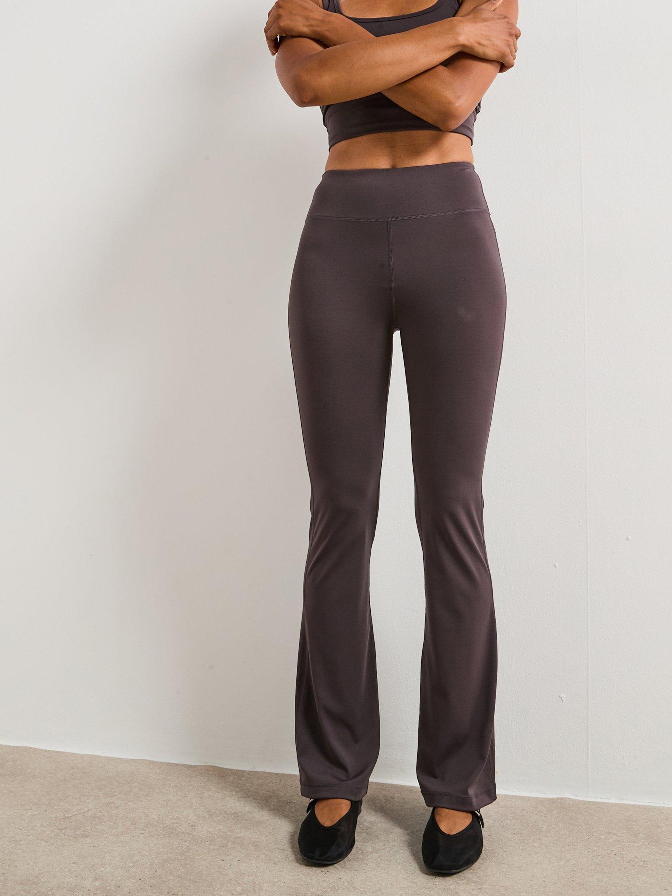 V by Very Kickflare Athleisure Trousers - Brown
