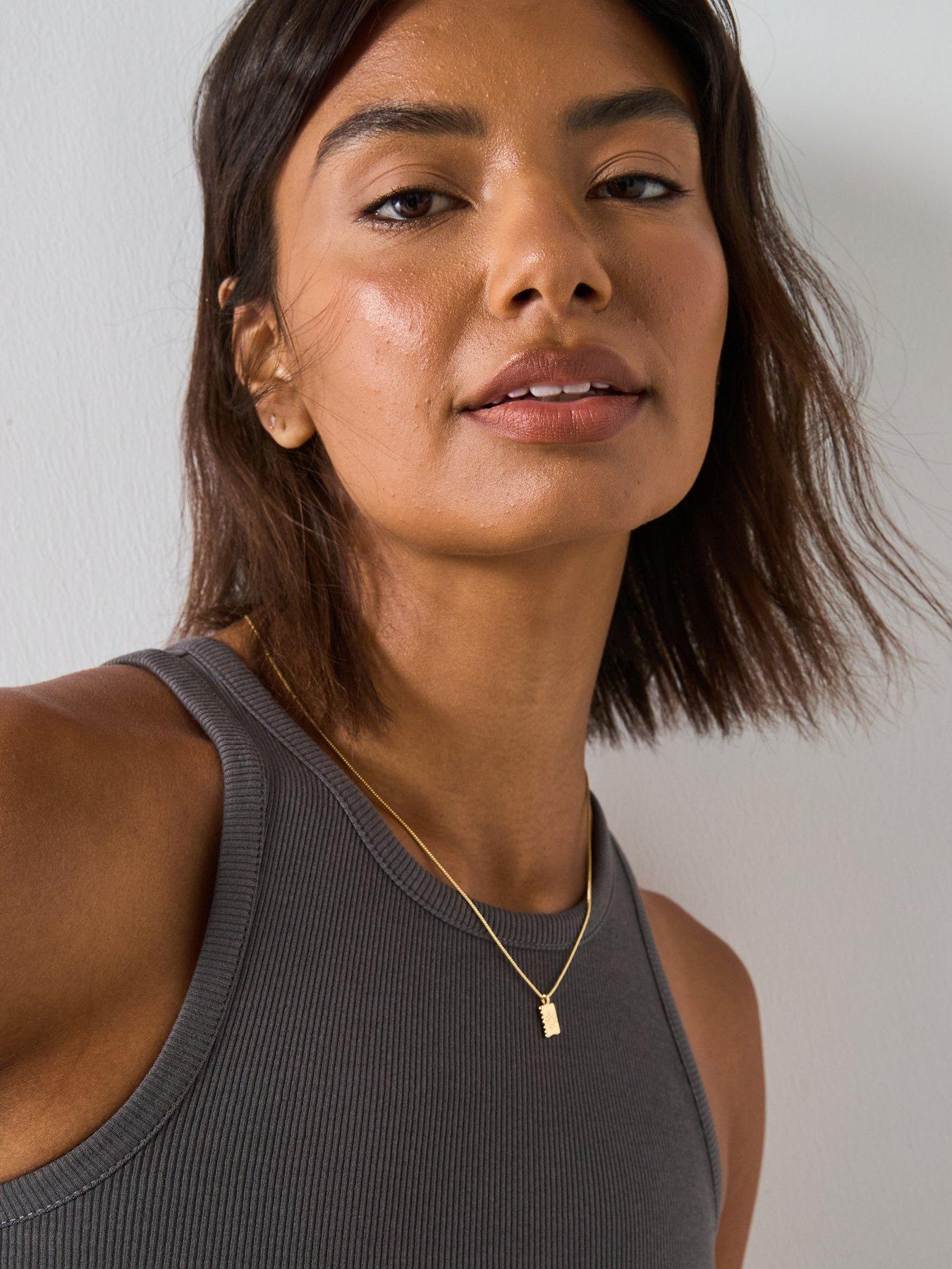 V by Very High Neck Rib Vest - Blue | Very
