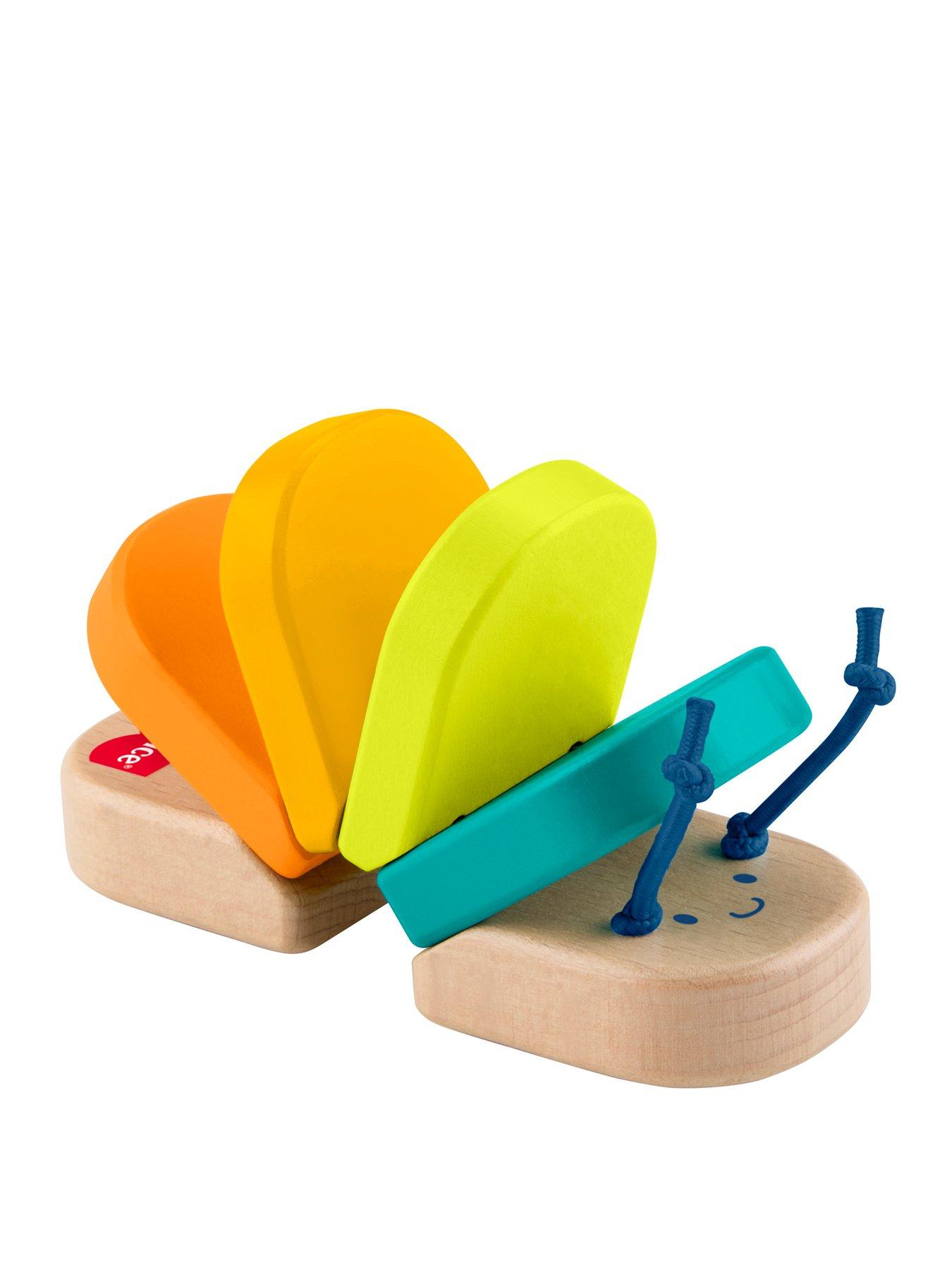 Image 1 of 7 of Fisher-Price Wooden Clacker Caterpillar Developmental Activity Rattle Toy for Baby