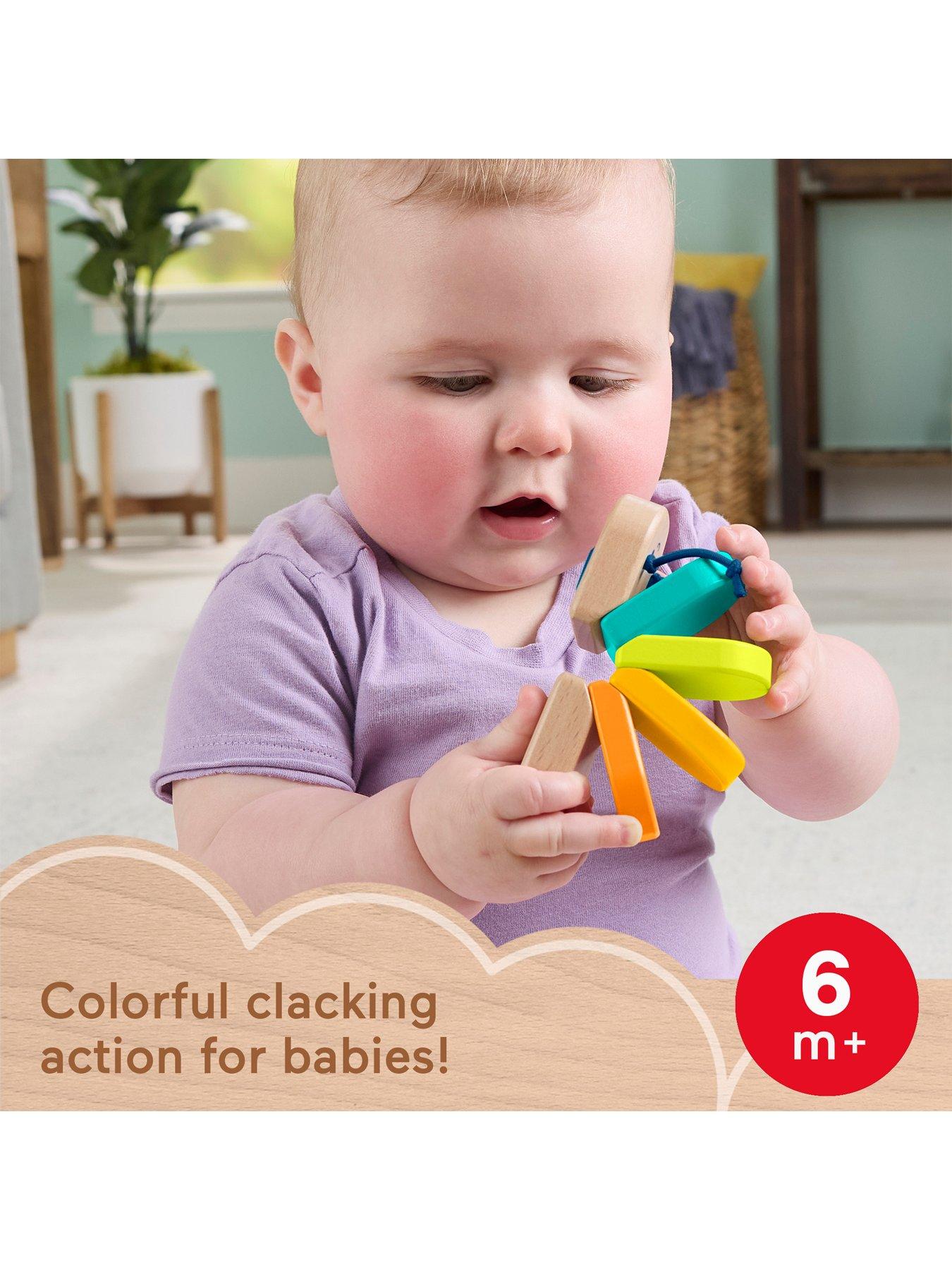 Image 2 of 7 of Fisher-Price Wooden Clacker Caterpillar Developmental Activity Rattle Toy for Baby