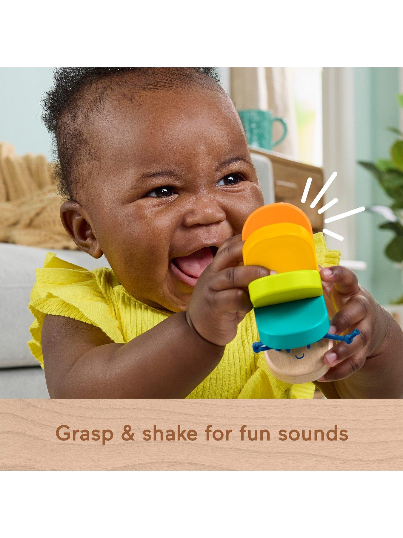 Image 3 of 7 of Fisher-Price Wooden Clacker Caterpillar Developmental Activity Rattle Toy for Baby