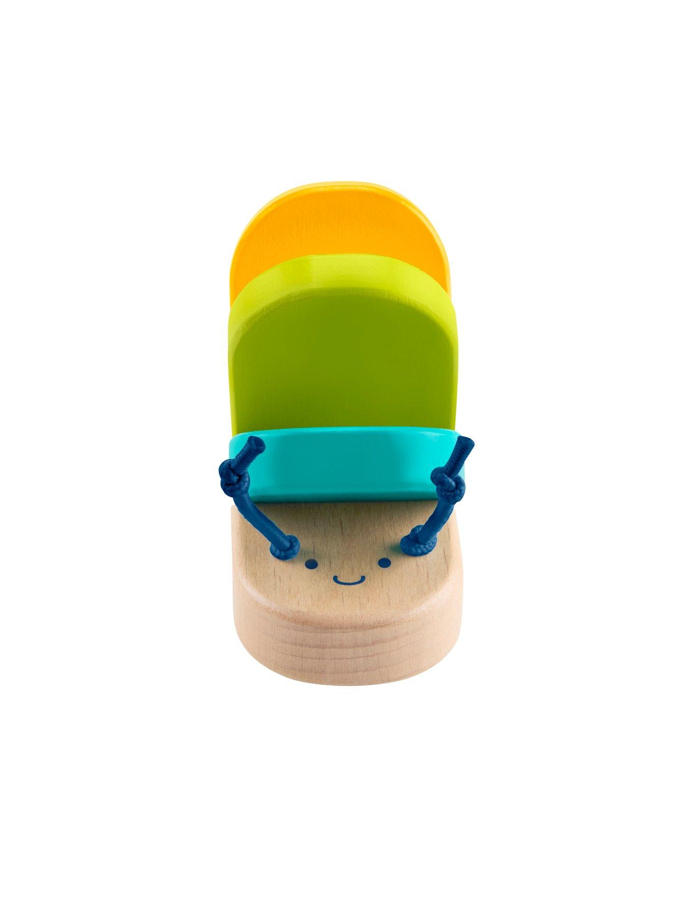 Image 5 of 7 of Fisher-Price Wooden Clacker Caterpillar Developmental Activity Rattle Toy for Baby