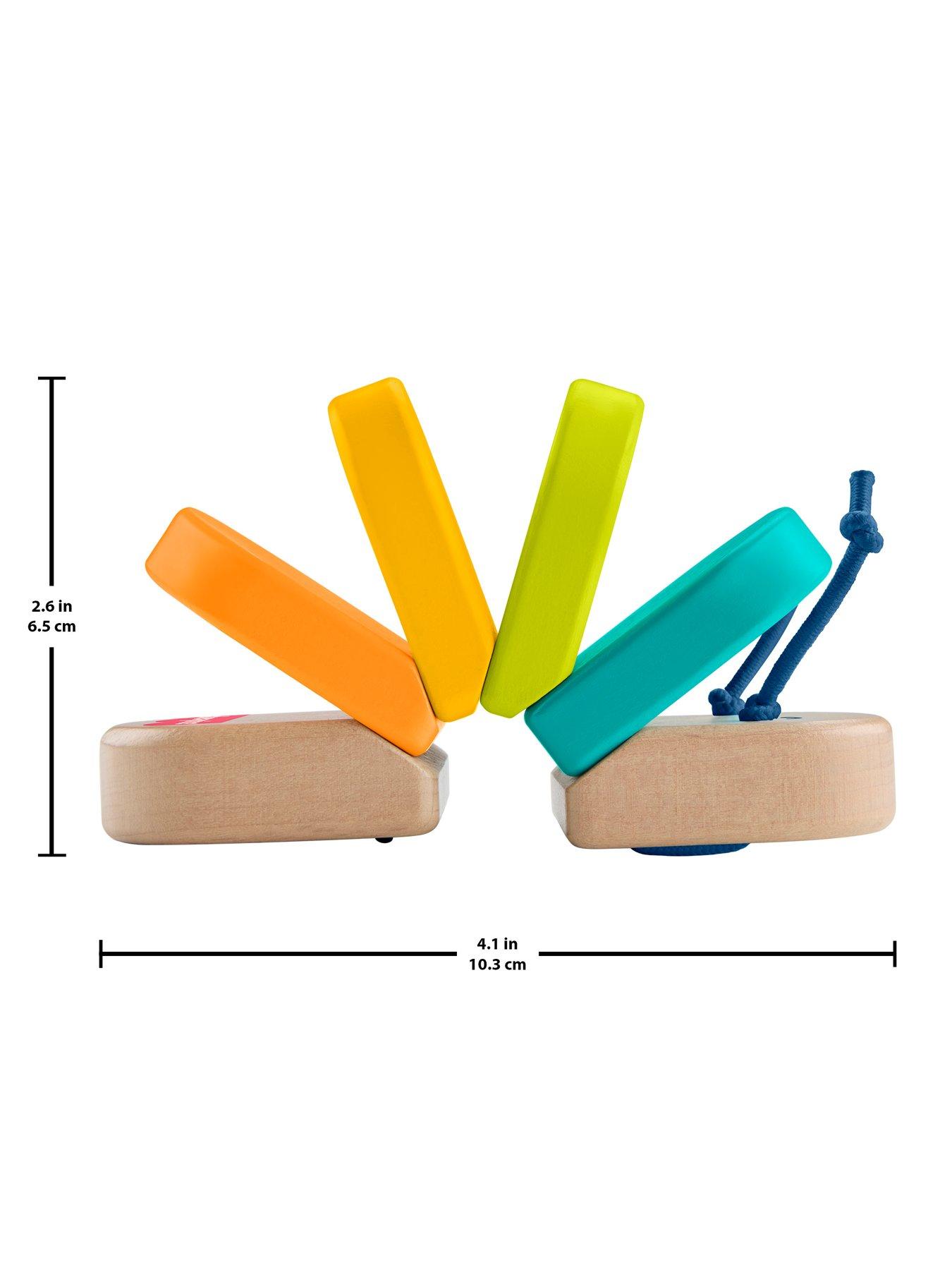 Image 6 of 7 of Fisher-Price Wooden Clacker Caterpillar Developmental Activity Rattle Toy for Baby