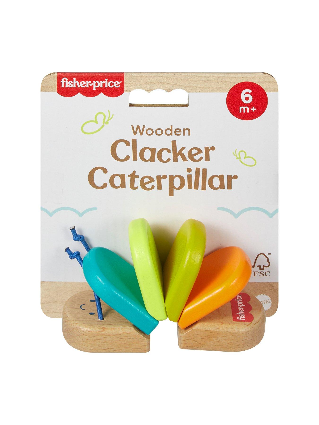 Image 7 of 7 of Fisher-Price Wooden Clacker Caterpillar Developmental Activity Rattle Toy for Baby