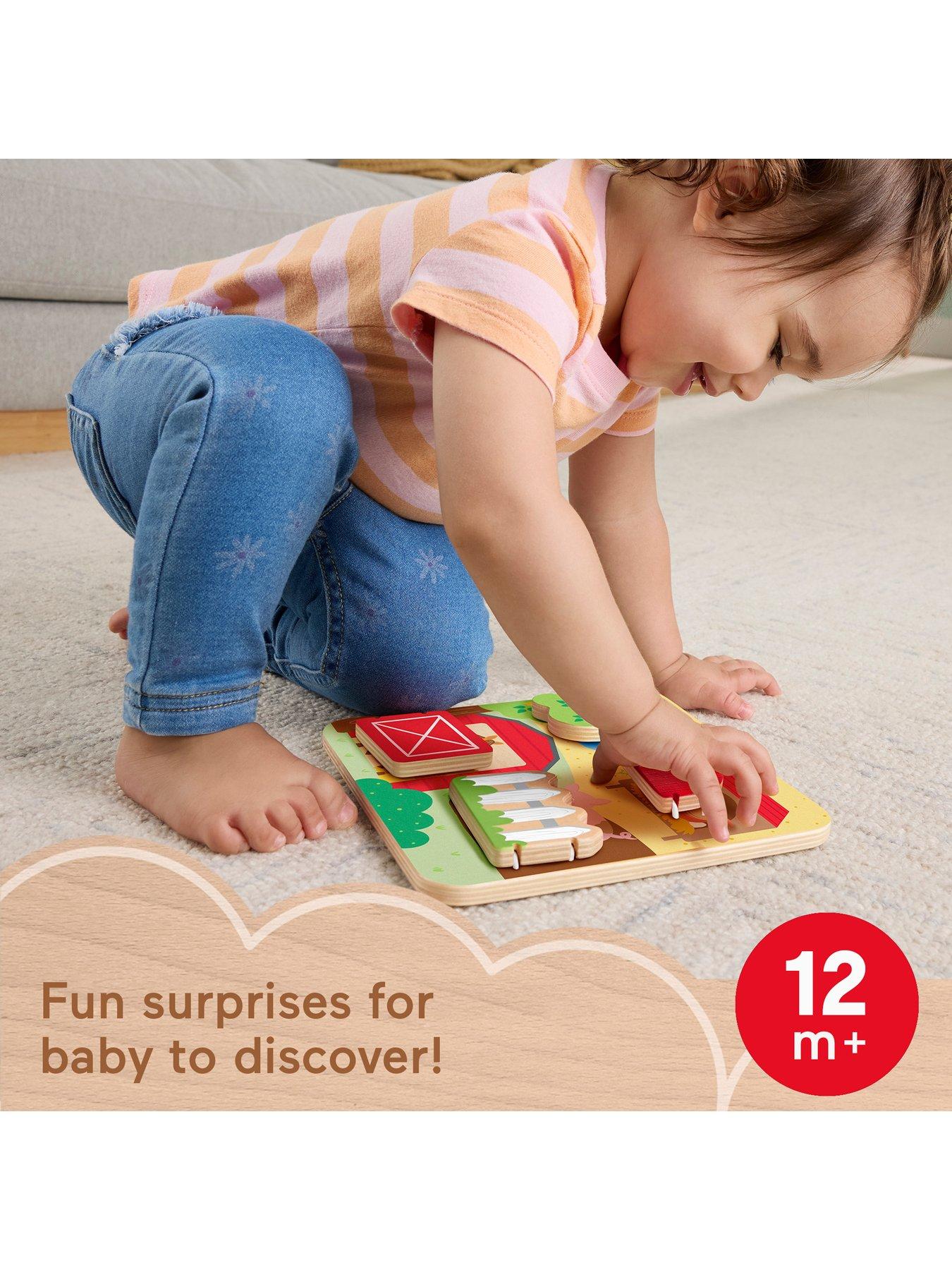 Image 2 of 7 of Fisher-Price Wooden Farm Animal Board Busy Activity Toy for Baby &amp; Toddler