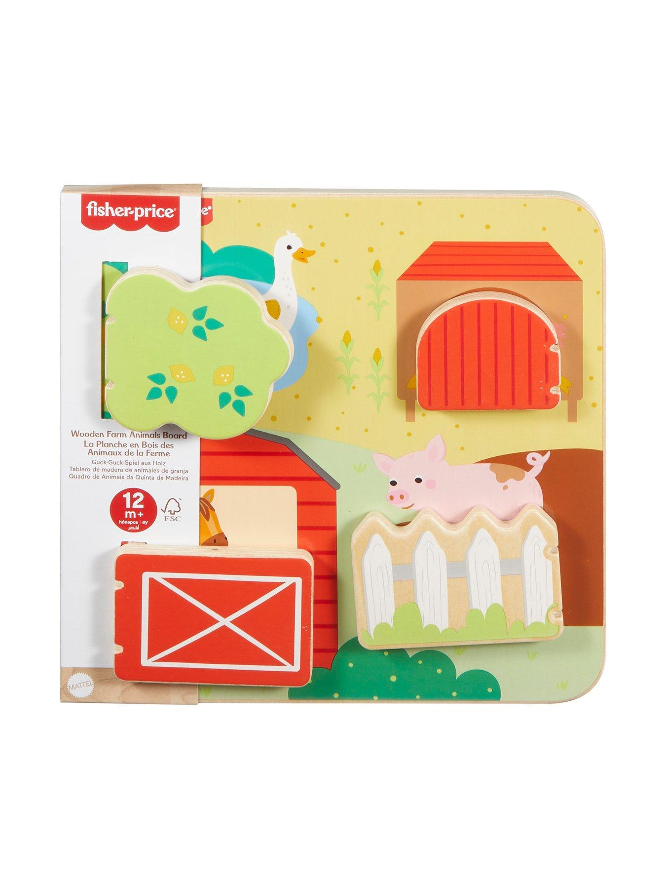 Image 7 of 7 of Fisher-Price Wooden Farm Animal Board Busy Activity Toy for Baby &amp; Toddler