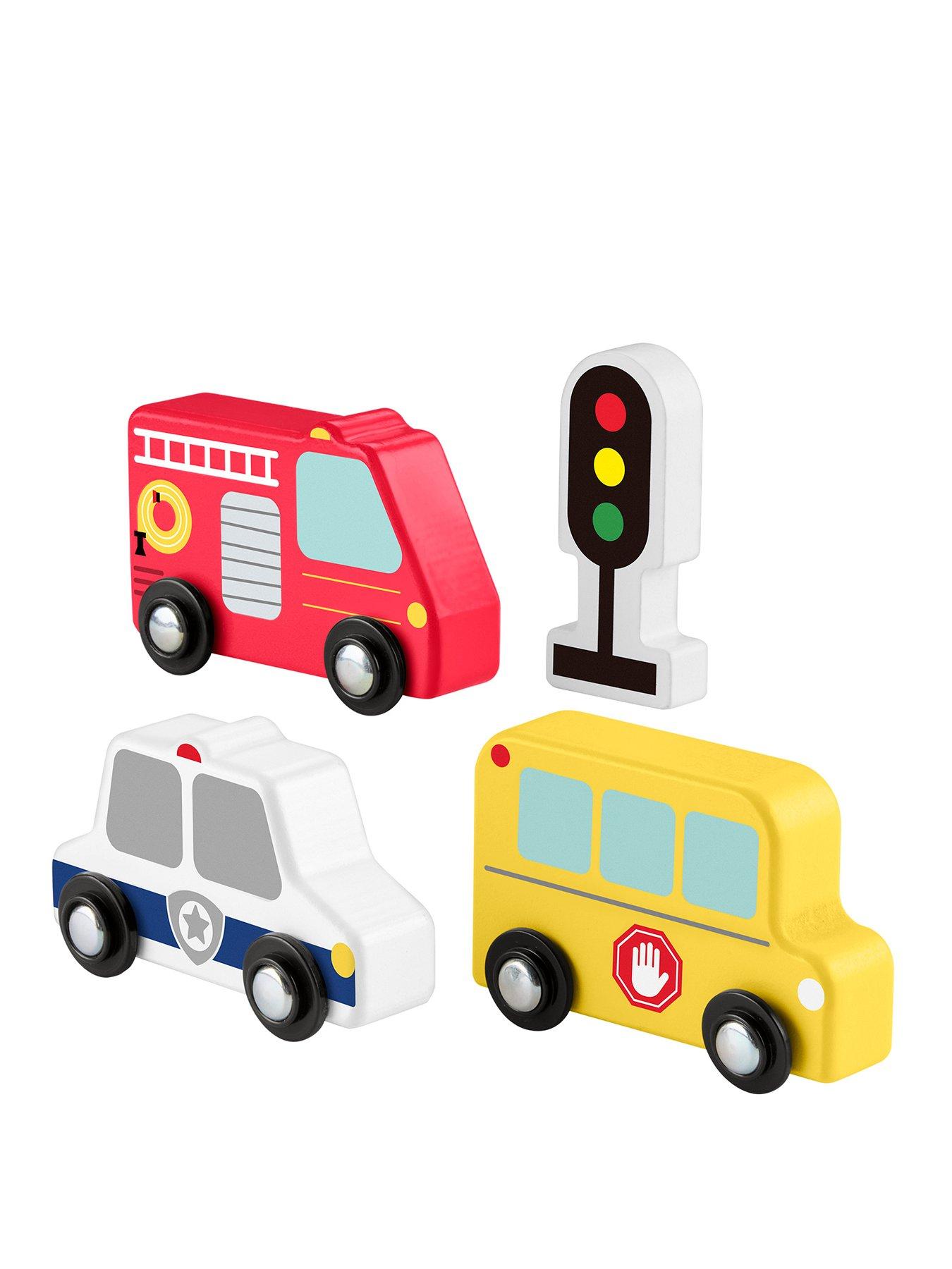 Image 1 of 7 of Fisher-Price Wooden Vehicle Pack, Push-Along Toys for Toddler Pretend Play