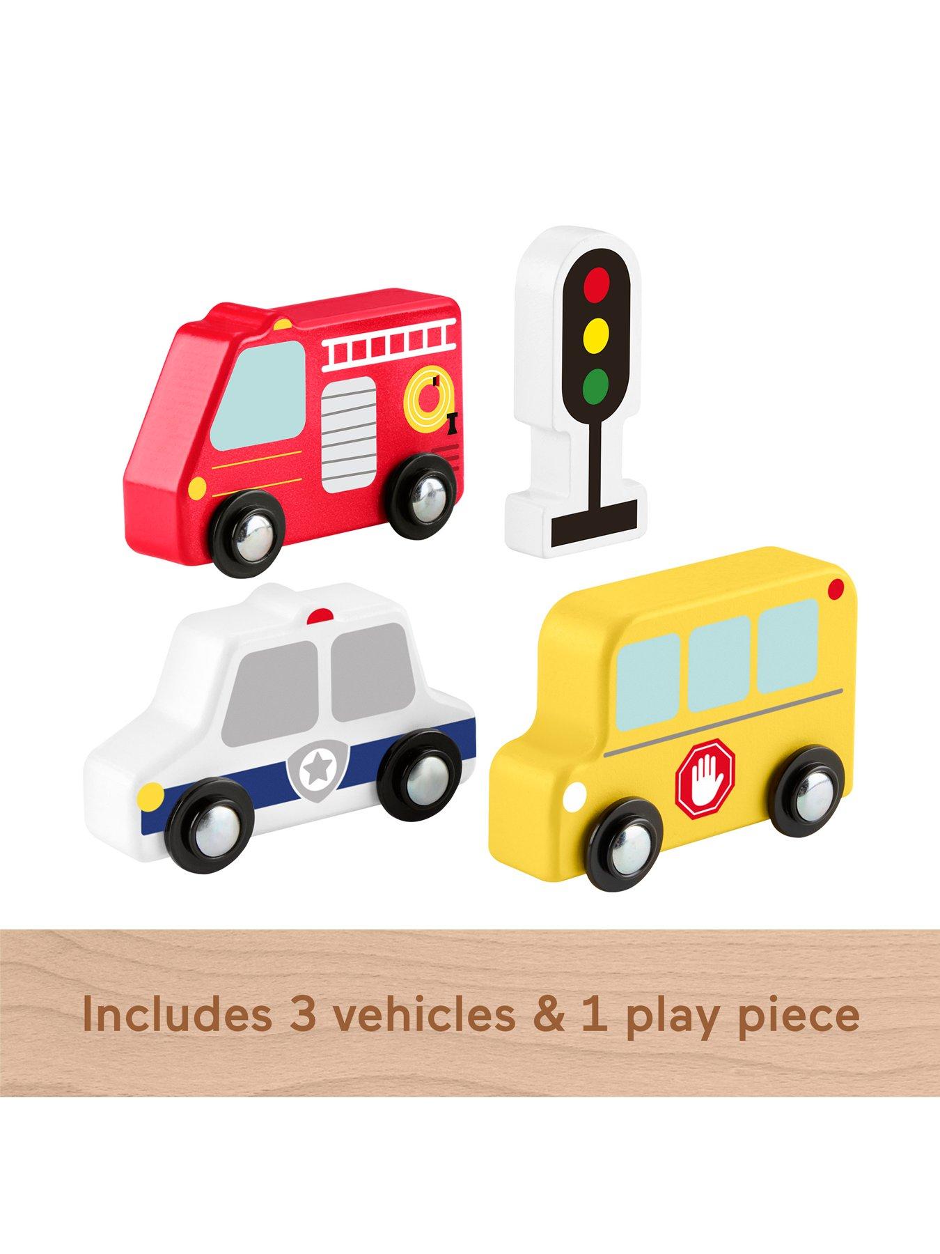 Image 4 of 7 of Fisher-Price Wooden Vehicle Pack, Push-Along Toys for Toddler Pretend Play