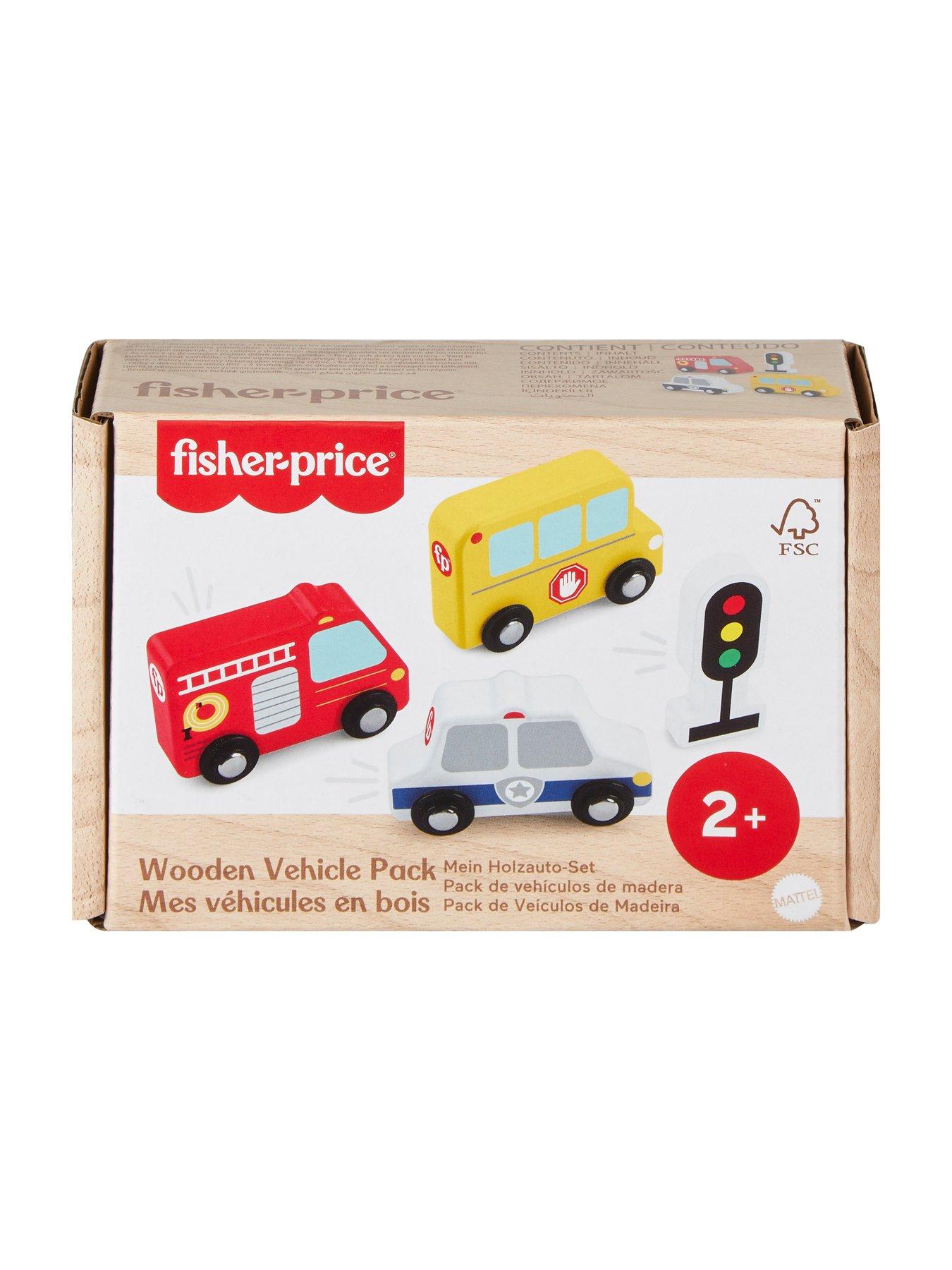 Image 7 of 7 of Fisher-Price Wooden Vehicle Pack, Push-Along Toys for Toddler Pretend Play