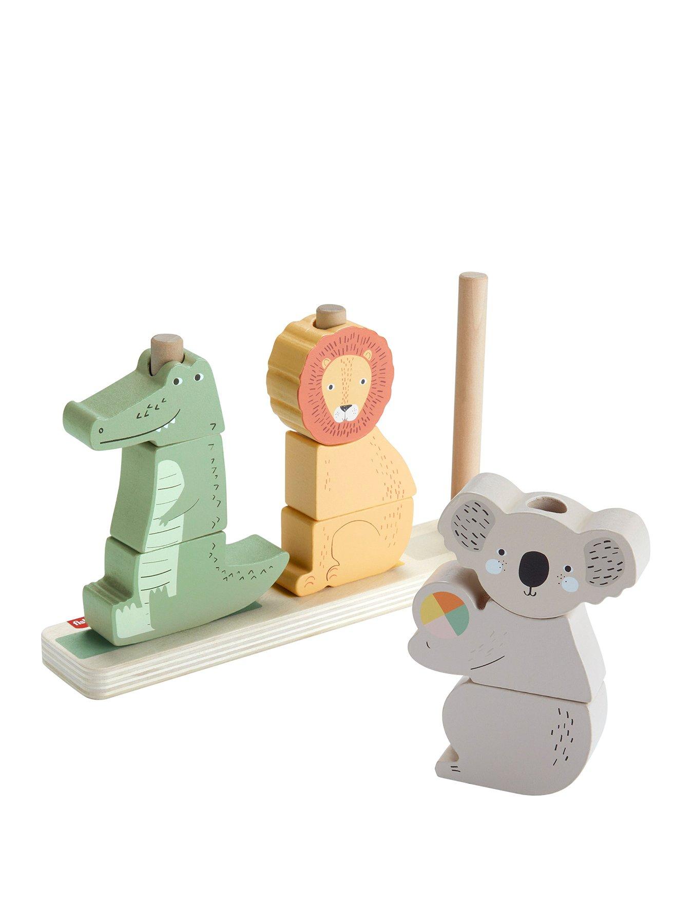 Image 1 of 7 of Fisher-Price Wooden Stack &amp; Sort Animals Baby &amp; Toddler Toy