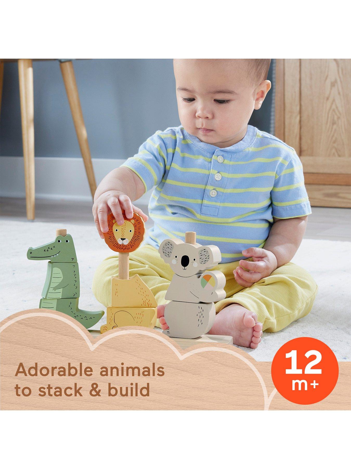 Image 2 of 7 of Fisher-Price Wooden Stack &amp; Sort Animals Baby &amp; Toddler Toy
