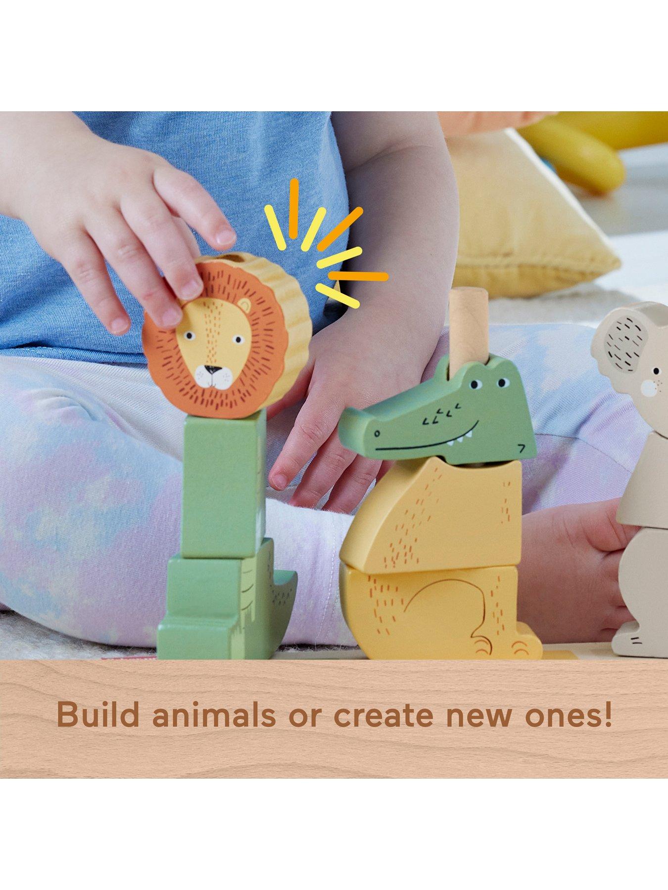 Image 3 of 7 of Fisher-Price Wooden Stack &amp; Sort Animals Baby &amp; Toddler Toy