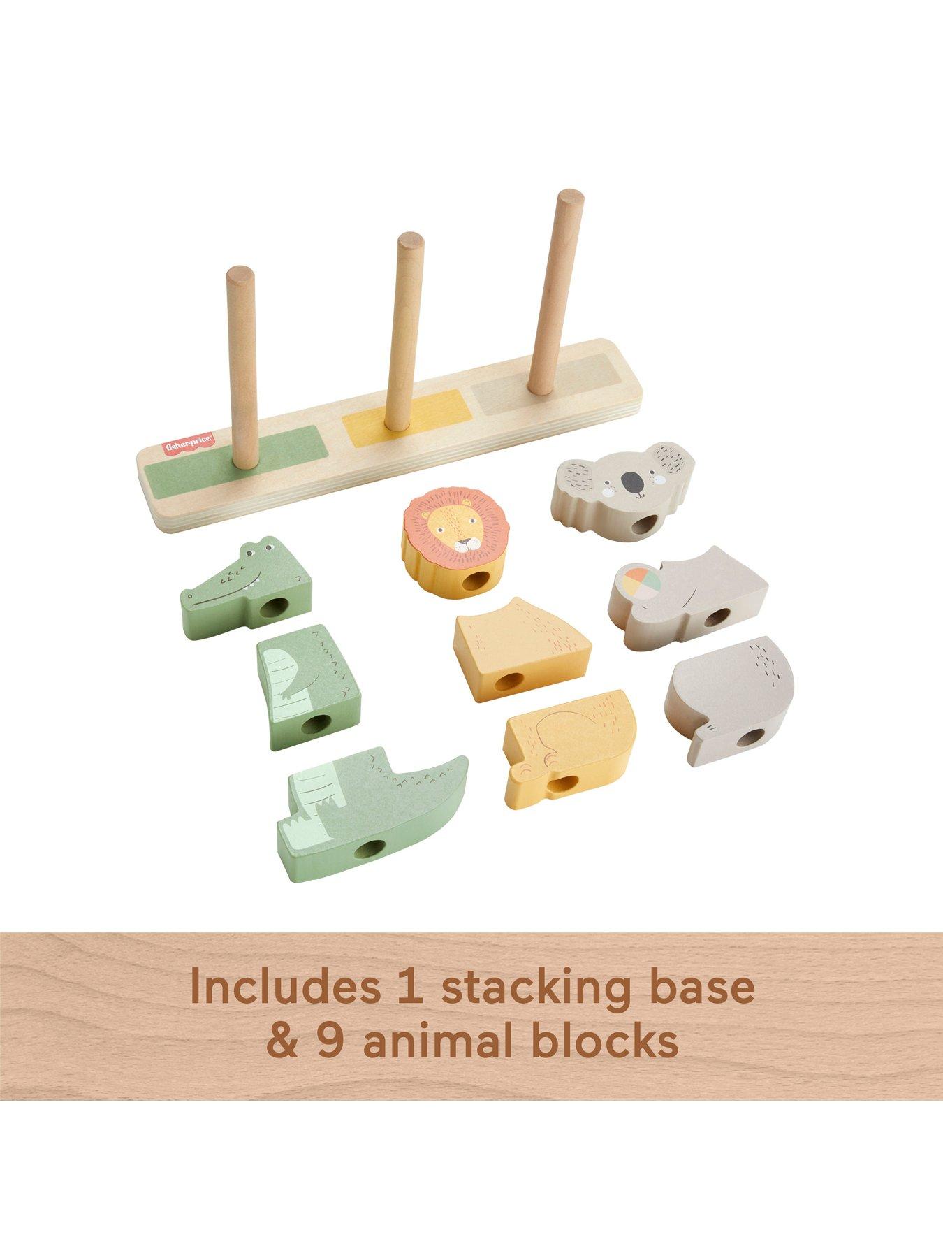 Image 4 of 7 of Fisher-Price Wooden Stack &amp; Sort Animals Baby &amp; Toddler Toy