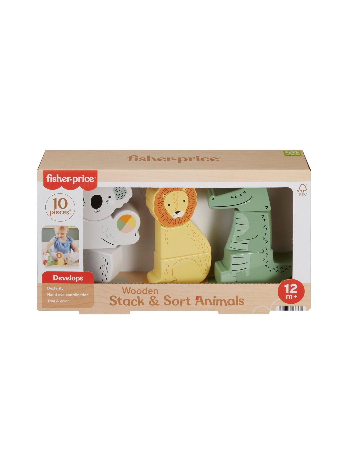 Image 7 of 7 of Fisher-Price Wooden Stack &amp; Sort Animals Baby &amp; Toddler Toy