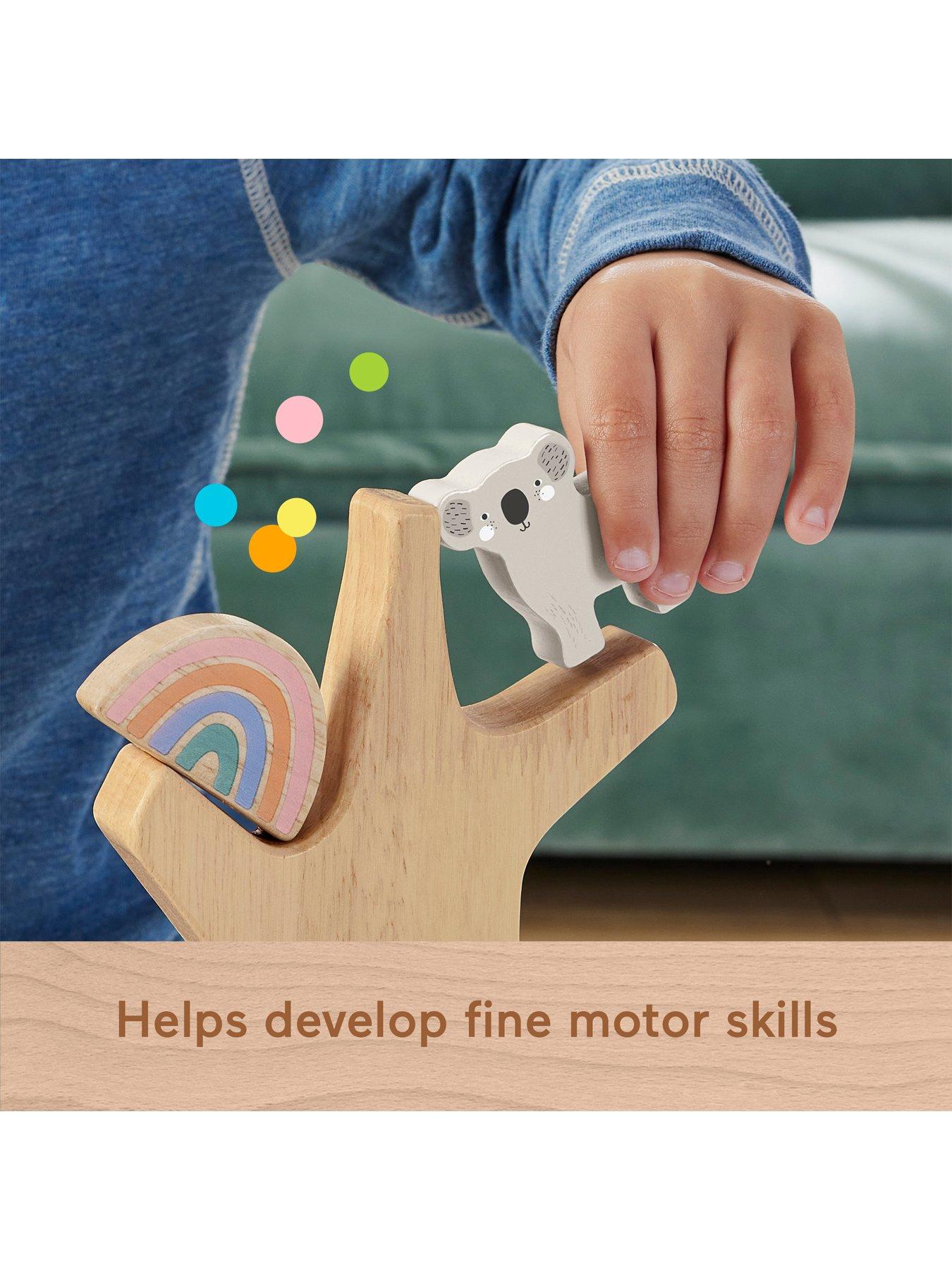Image 3 of 7 of Fisher-Price Wooden Balance Tree Preschool Stacking Activity Toy, 10 Wood Pieces