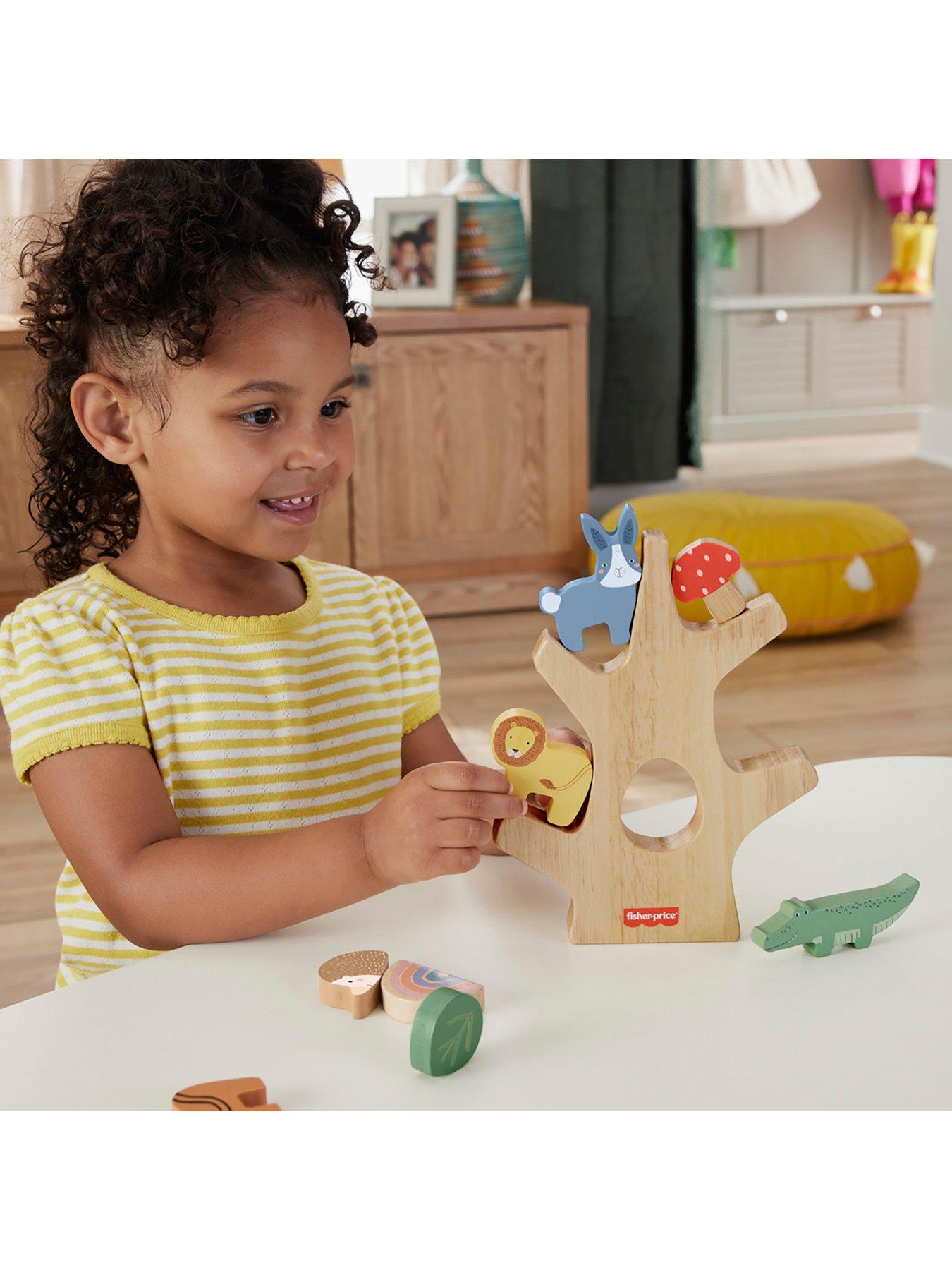 Image 5 of 7 of Fisher-Price Wooden Balance Tree Preschool Stacking Activity Toy, 10 Wood Pieces