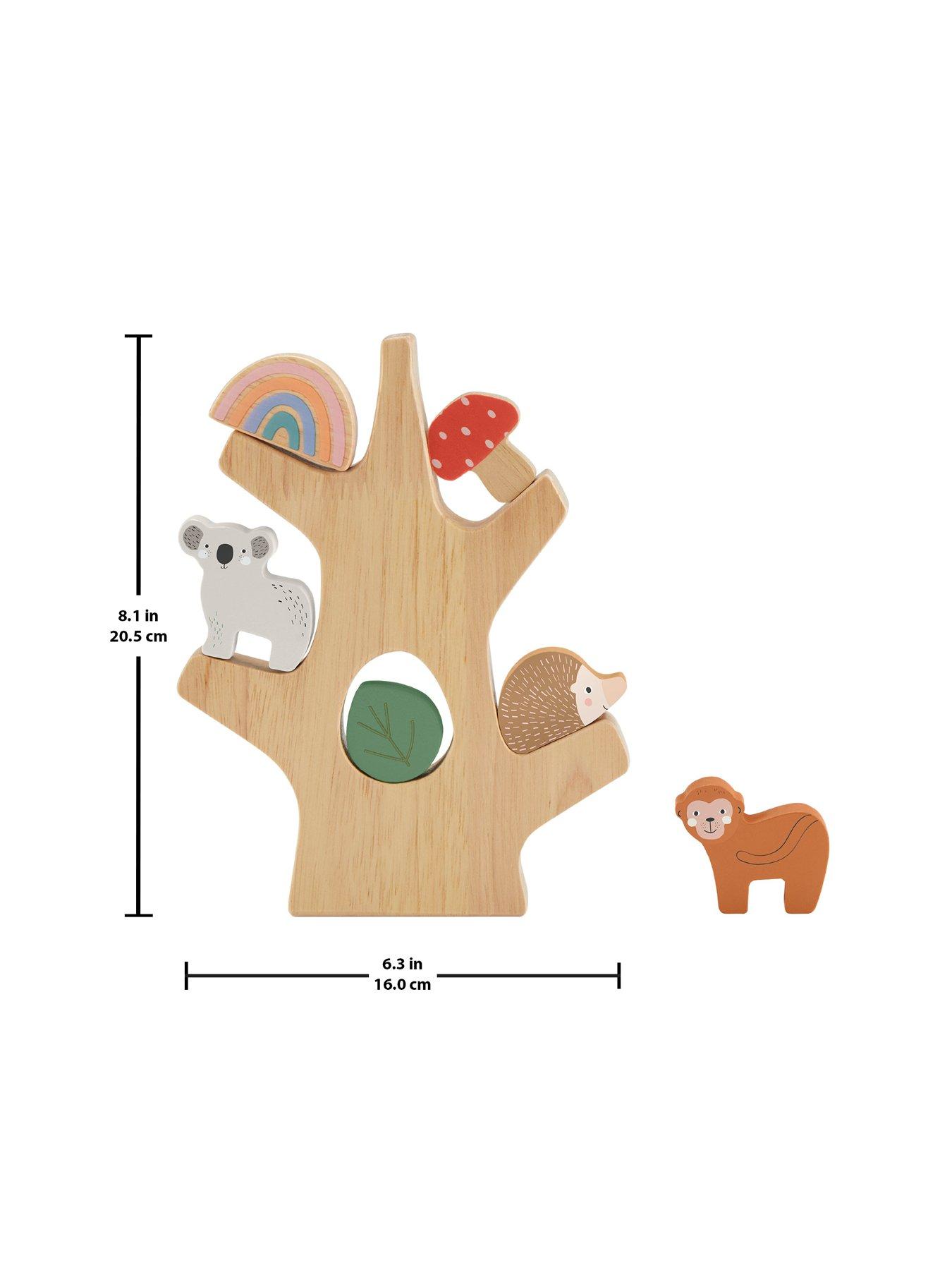 Image 6 of 7 of Fisher-Price Wooden Balance Tree Preschool Stacking Activity Toy, 10 Wood Pieces
