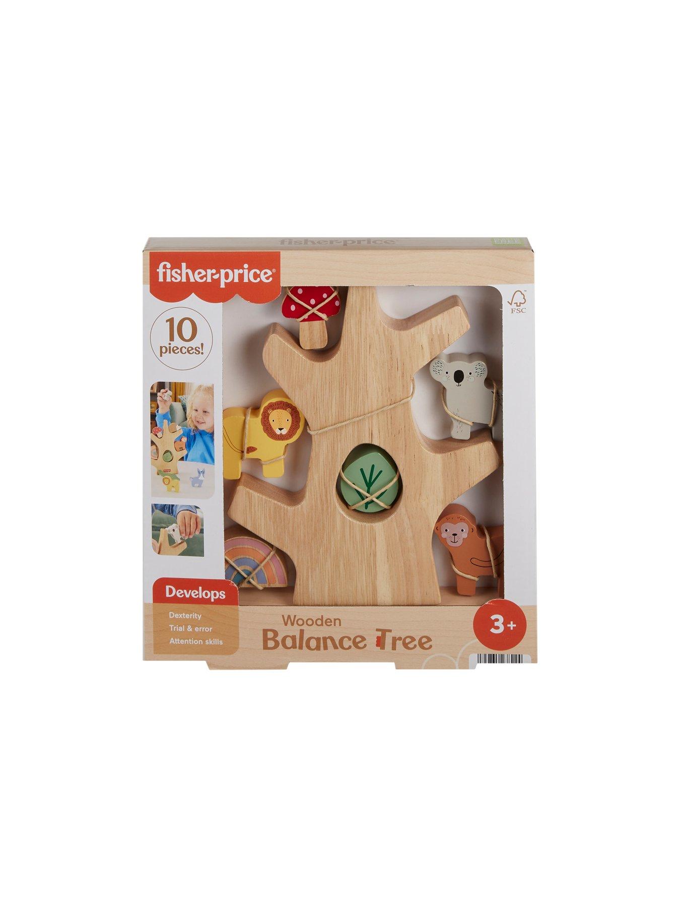 Image 7 of 7 of Fisher-Price Wooden Balance Tree Preschool Stacking Activity Toy, 10 Wood Pieces
