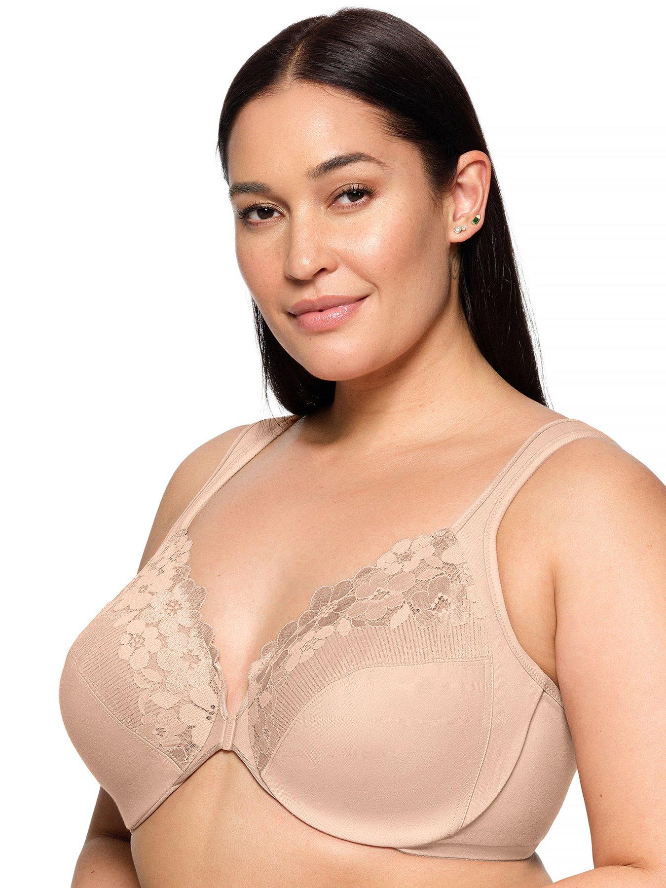 Glamorise 1241 Wonder Wire Front Closure Bra, Brown, Size 50G, Women