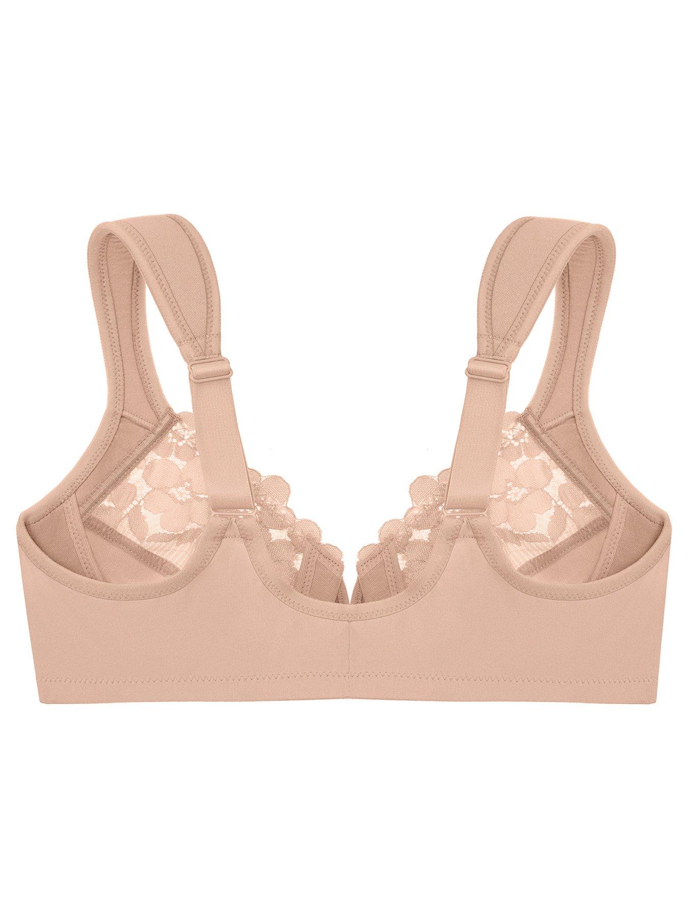 Image 4 of 5 of Glamorise 1241 Wonder Wire Front Closure Bra - Caf - Brown