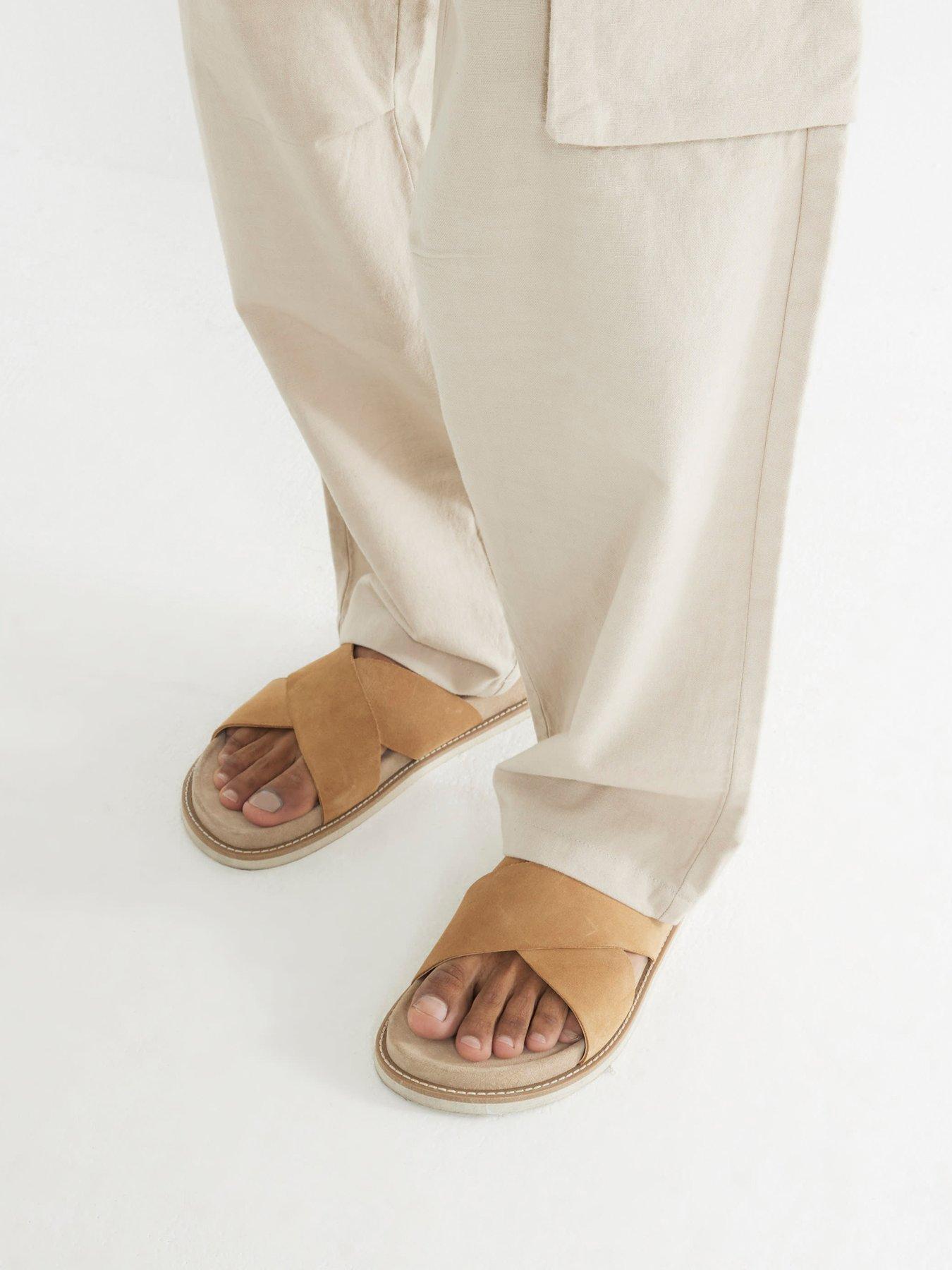 Image 2 of 5 of River Island Cross Over Sandals - Stone
