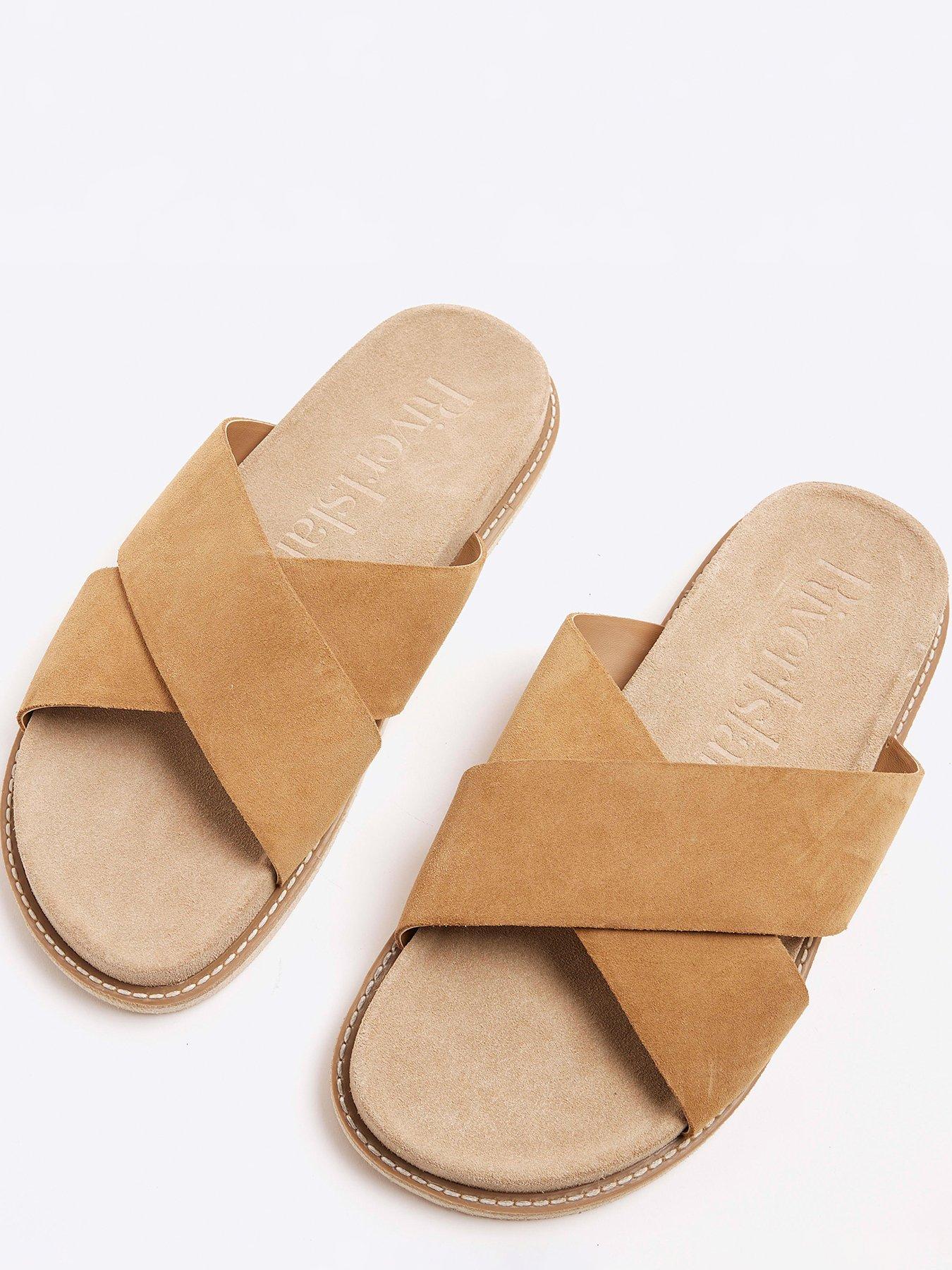 Image 4 of 5 of River Island Cross Over Sandals - Stone