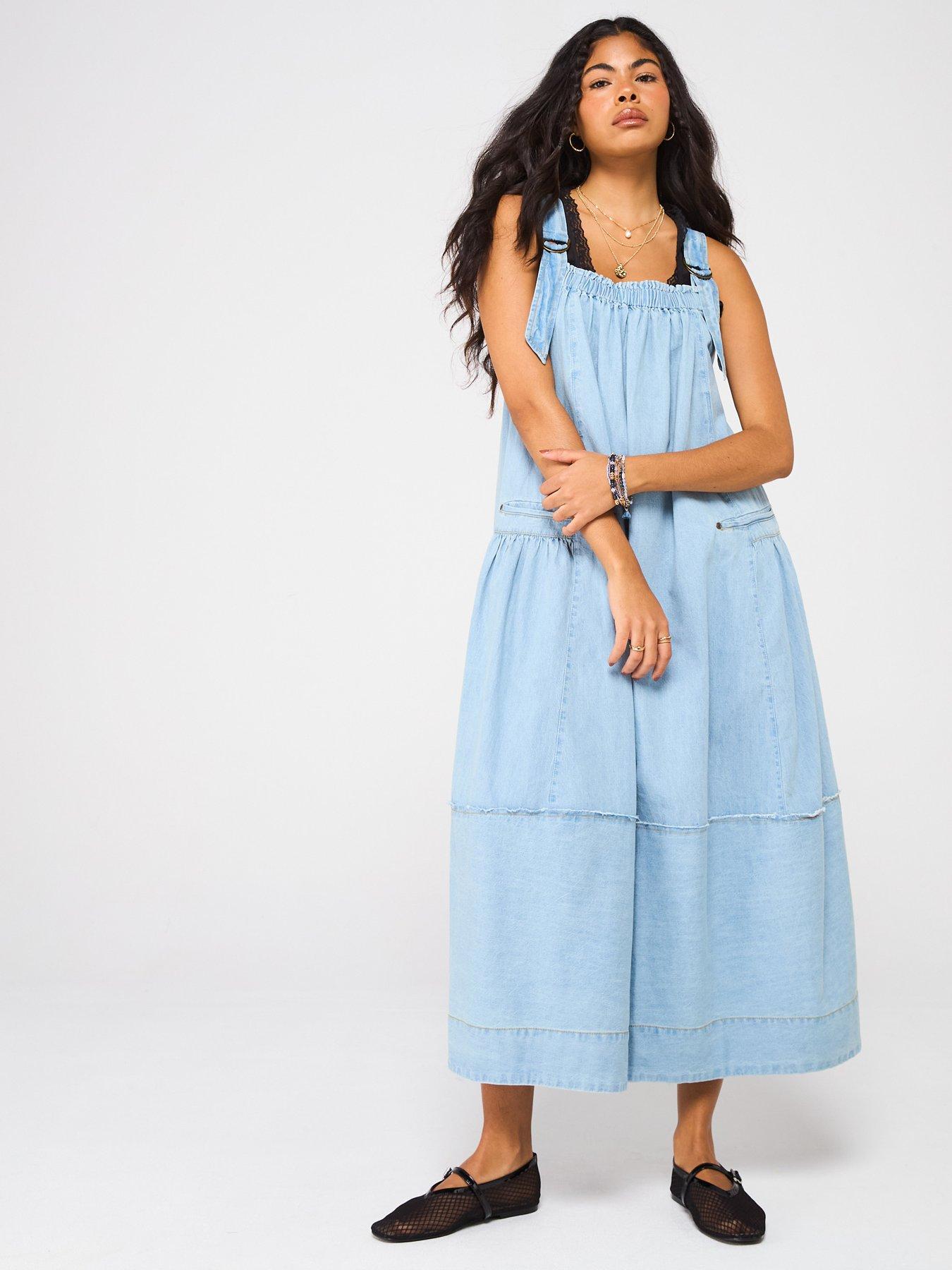 undefined Machu Midi Dress - Light Blue