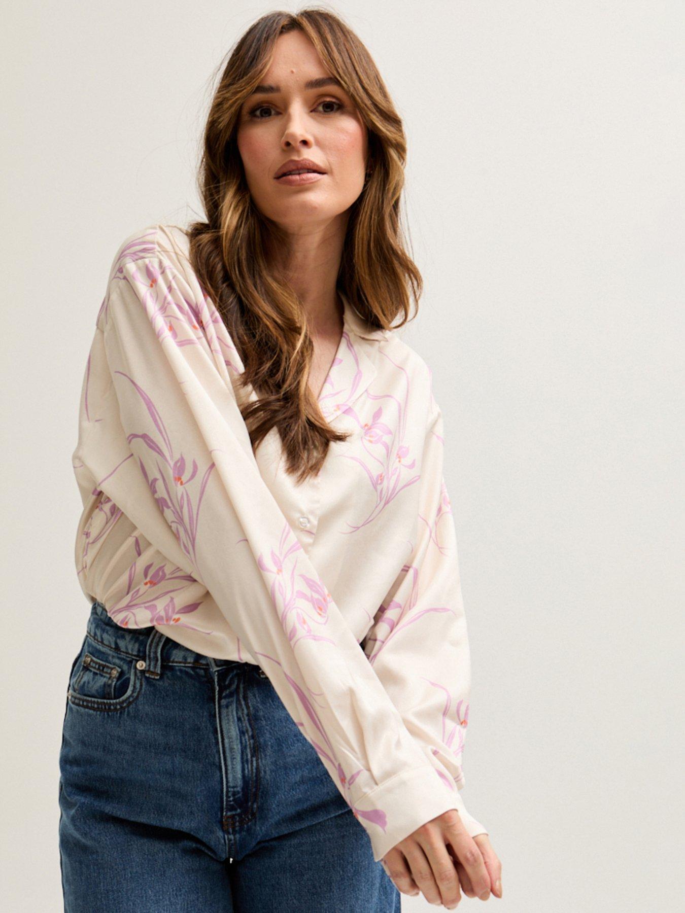 Image 2 of 5 of Lily & Lionel Lillibet Large Floral Print Shirt - Cream