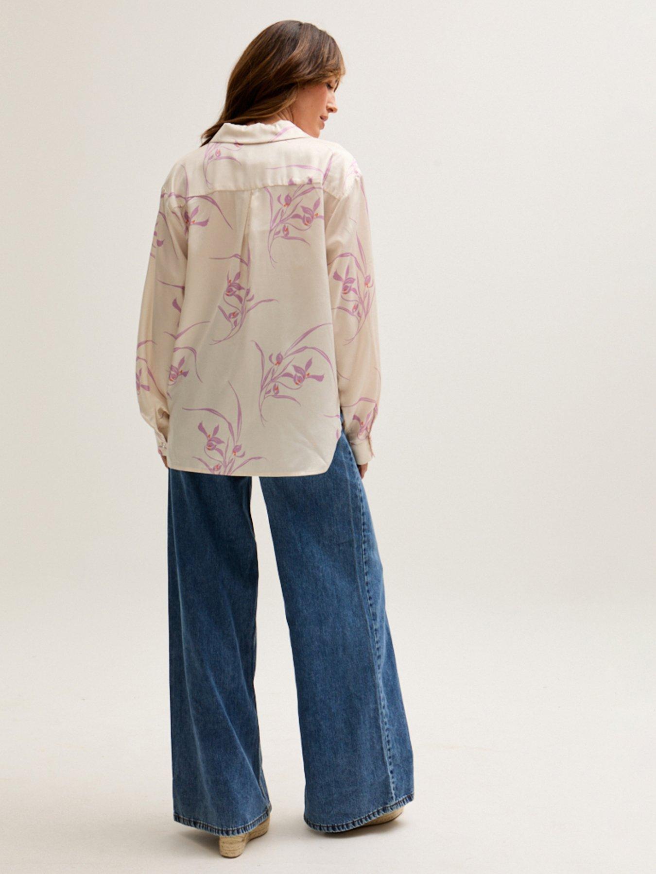 Image 3 of 5 of Lily & Lionel Lillibet Large Floral Print Shirt - Cream