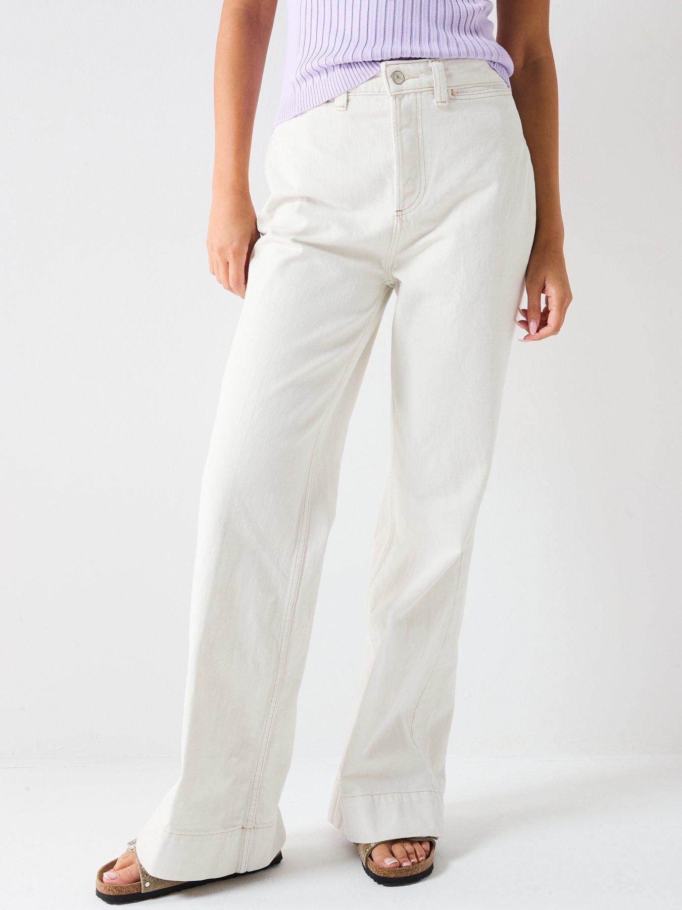 undefined Cerine Relaxed Bootcut Jean - Cream