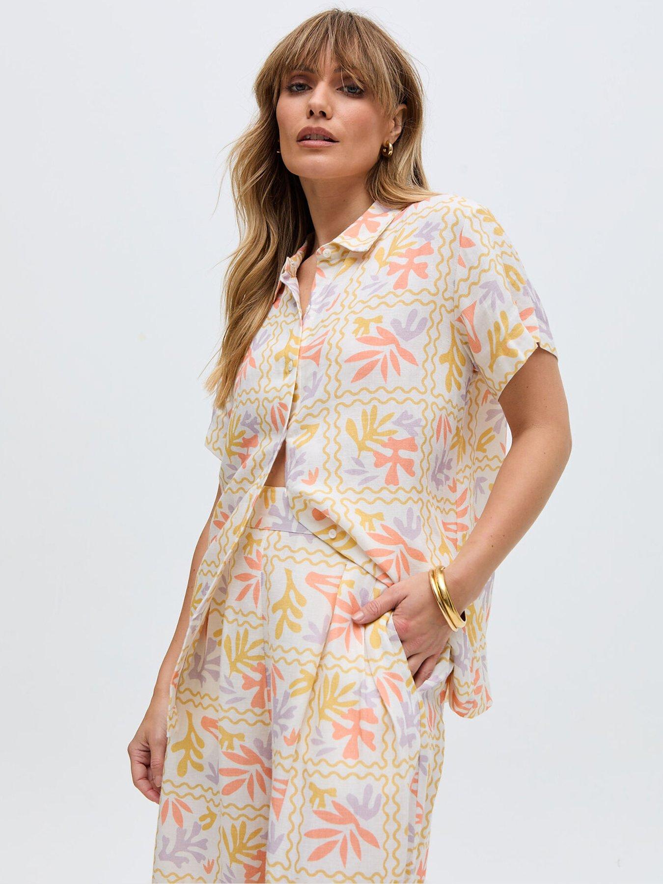 undefined Matisse Button Down Patchwork Floral Print Shirt - Multi