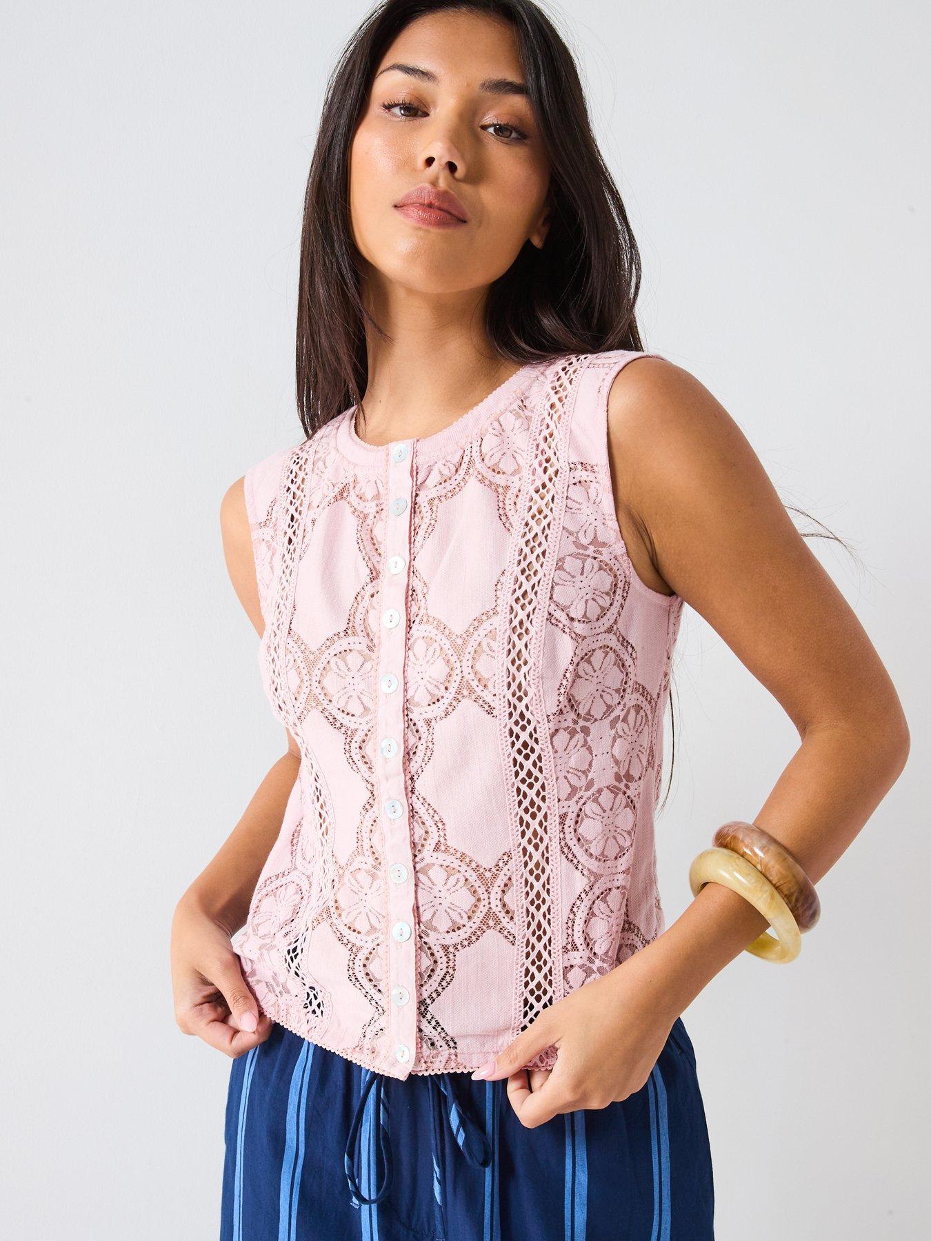 undefined Jae Sleeveless Top - Pink
