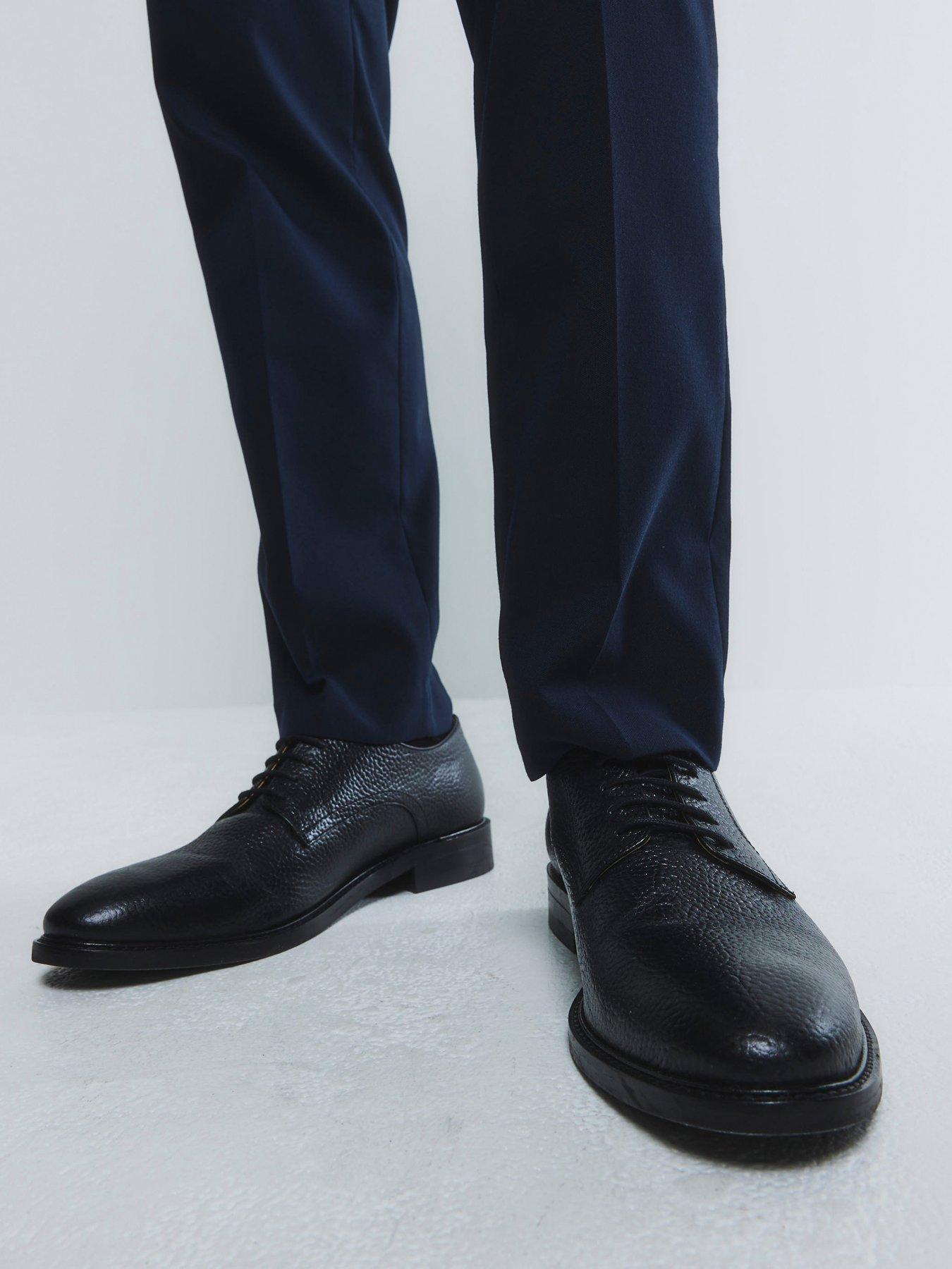 Image 2 of 5 of River Island Casual Pebbled Derby Shoes - Black