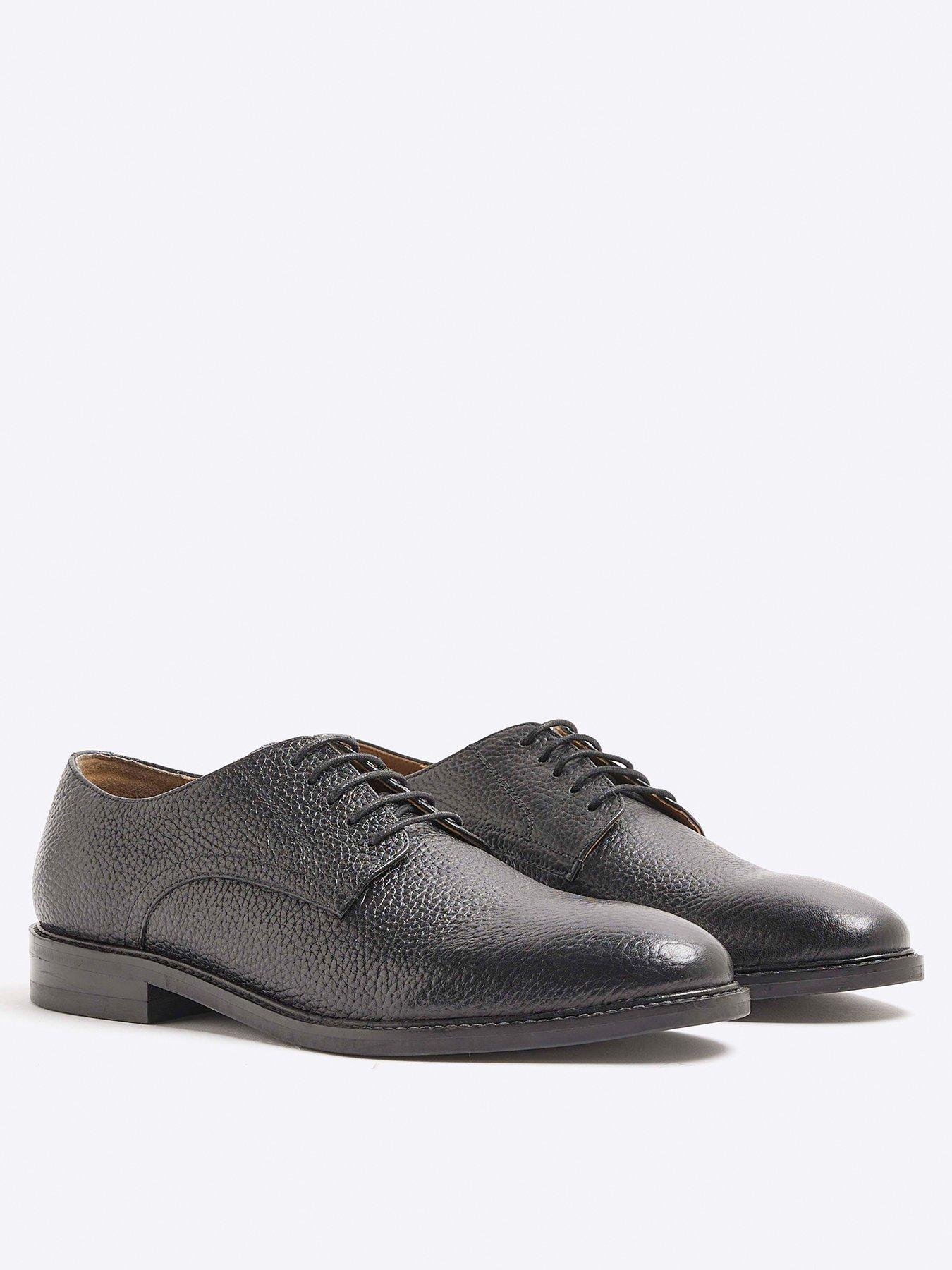 Image 4 of 5 of River Island Casual Pebbled Derby Shoes - Black