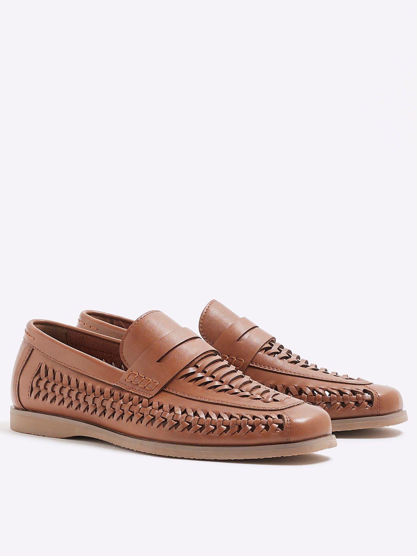 undefined Woven Leather Loafer Shoes
