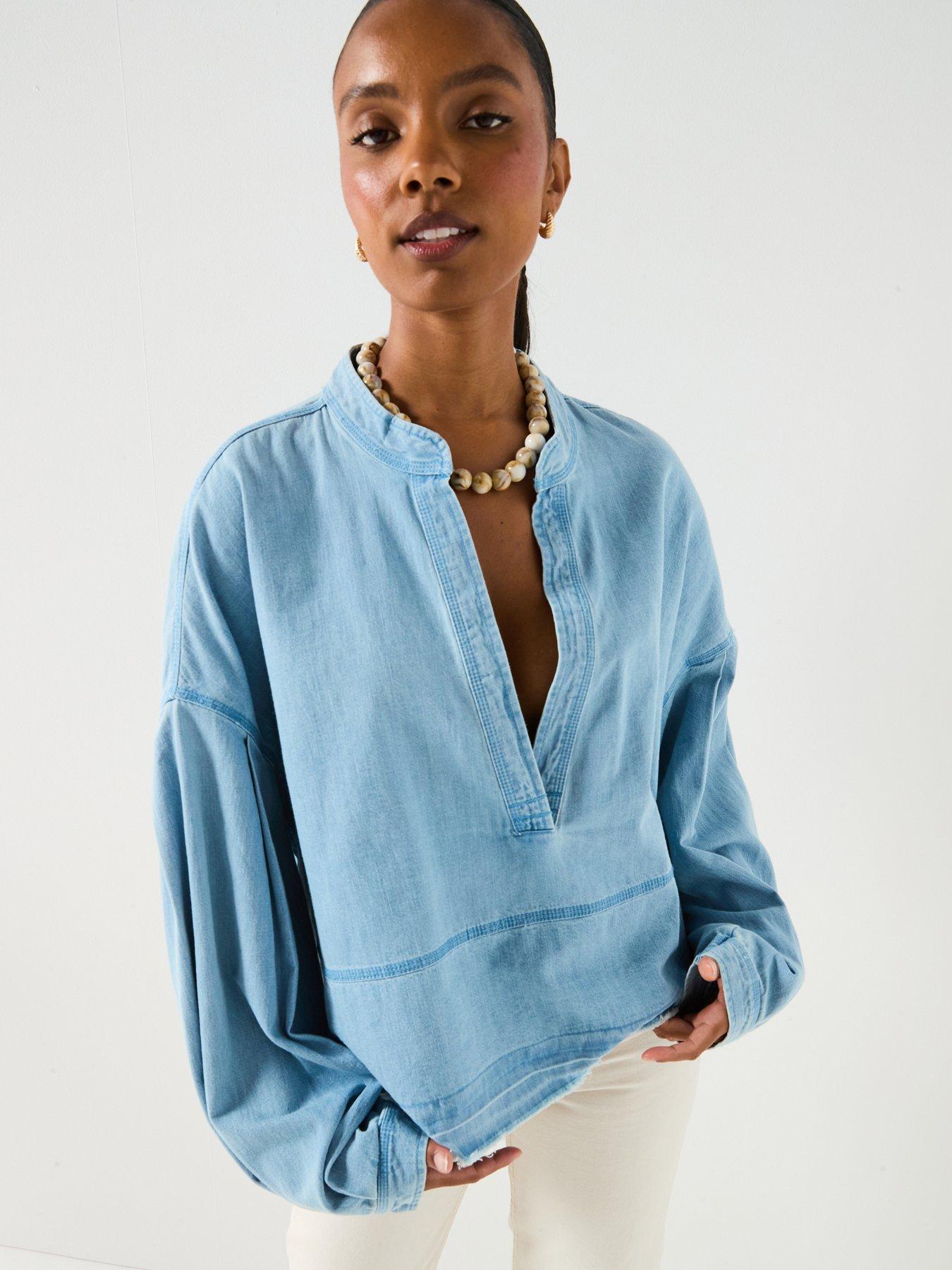 undefined Jude Denim Pullover Top