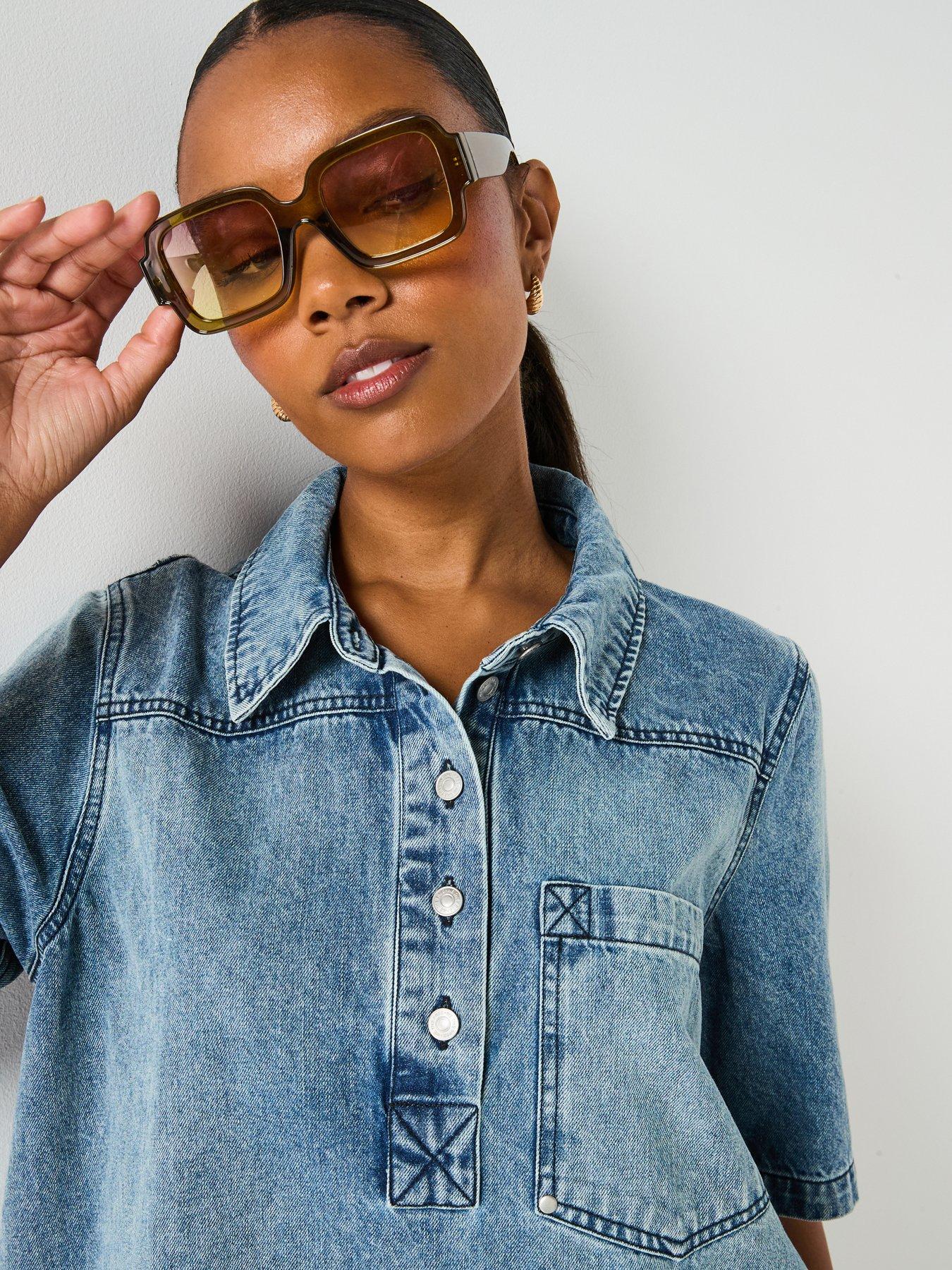 FREE PEOPLE Remino Denim Mini Dress - Blue | Very