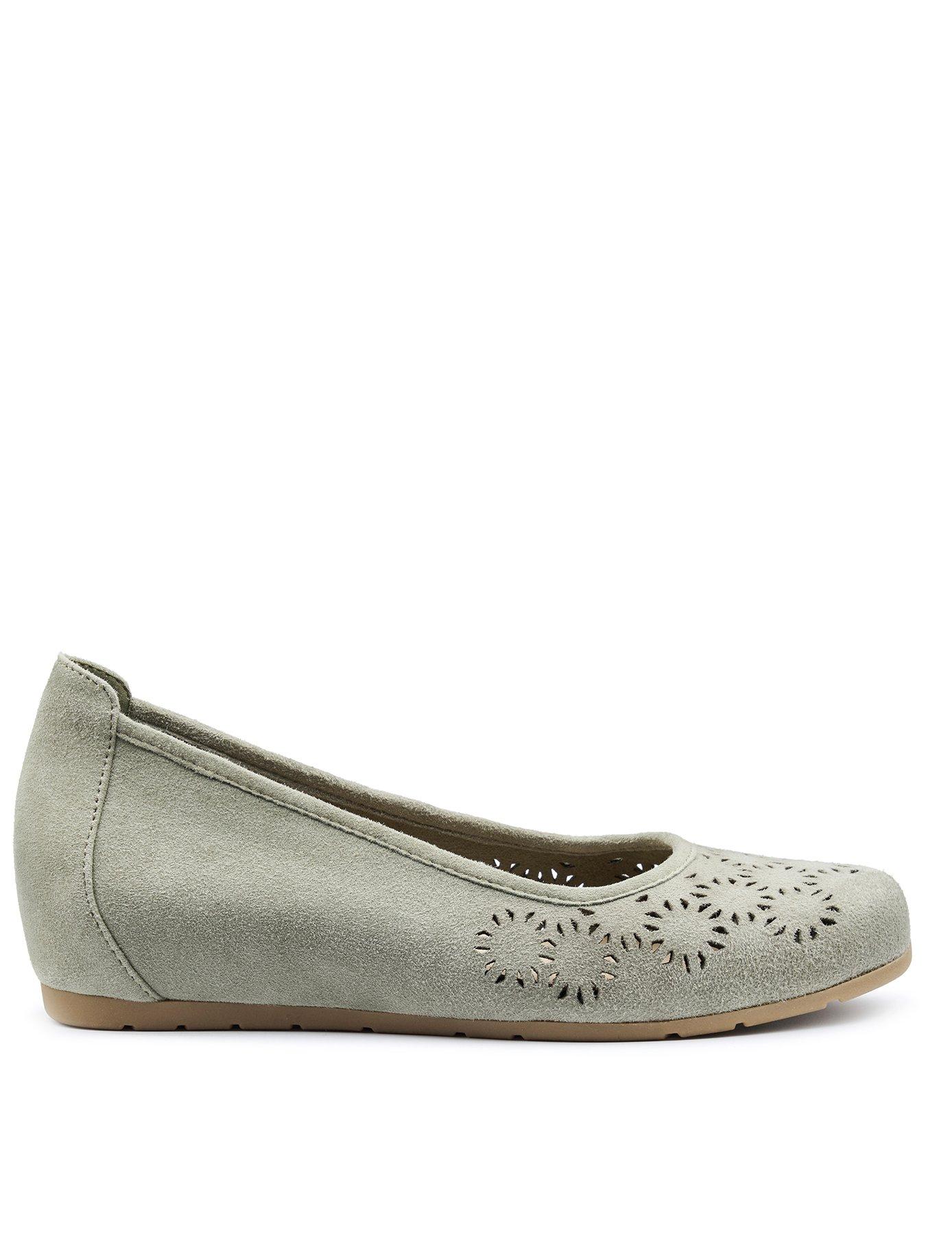 undefined Swan Suede Wedge Shoe - Green
