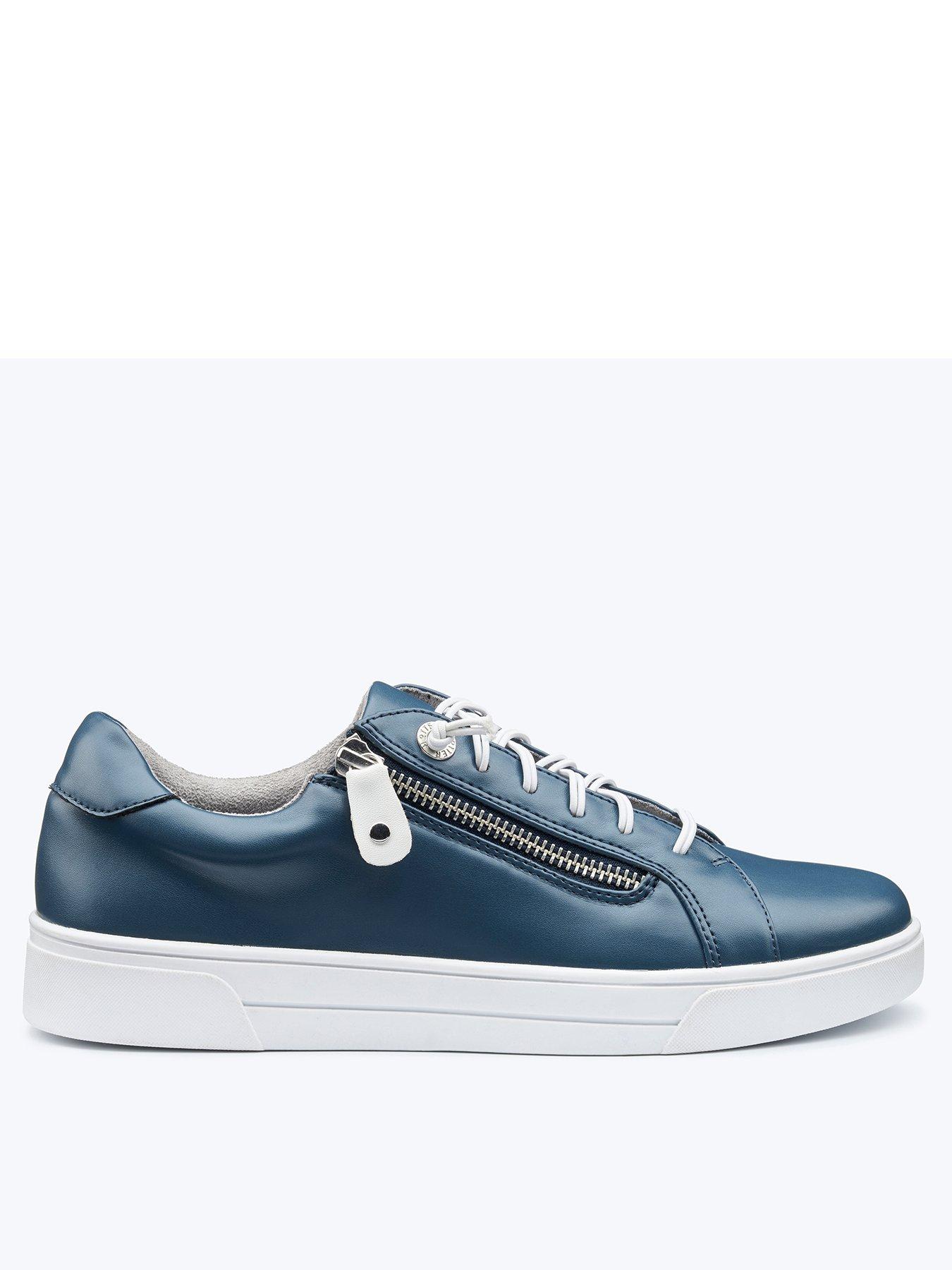undefined Leonie Wide Fit Metallic Trainer - Blue