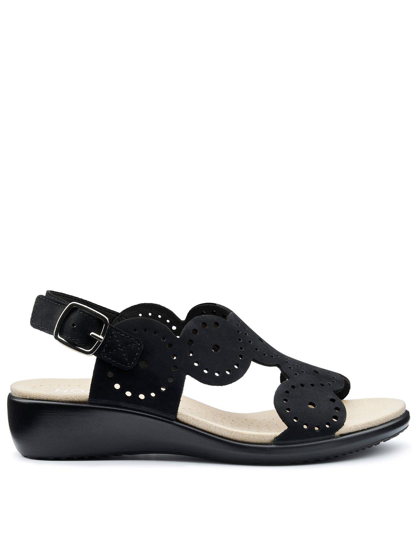 Hotter Diana T-bar Leather Sandal - Black