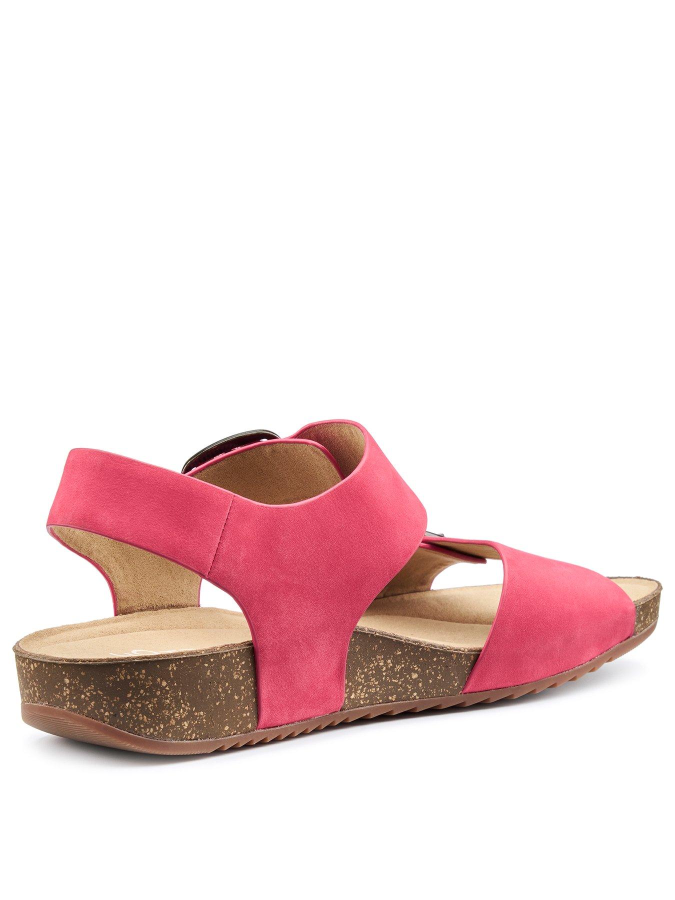 Image 3 of 4 of Hotter Tourist Ii Wide Fit Leather Sandal - Pink