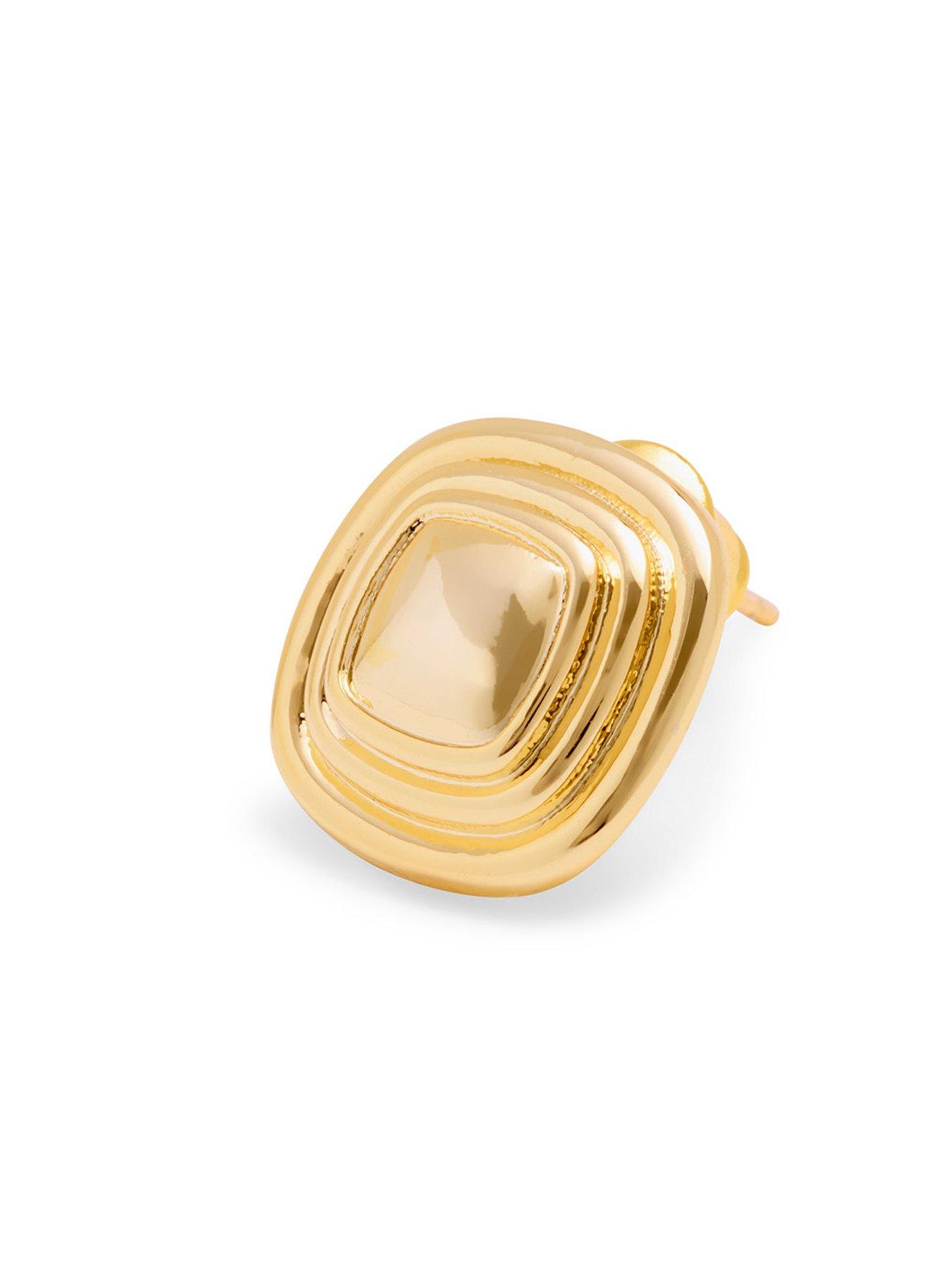 Image 3 of 4 of Katie Loxton Sofia Button Waterproof Gold Stud Earrings
