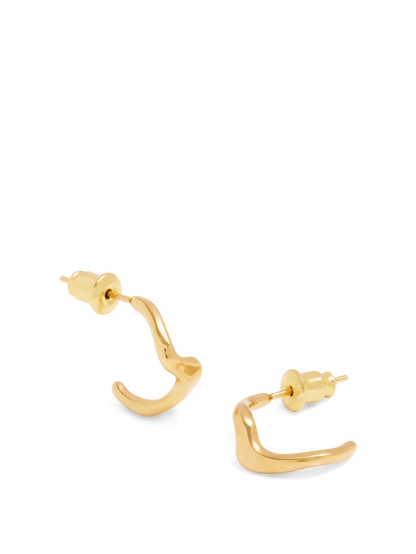 undefined Marina Wave Waterproof Gold Hoop Earrings