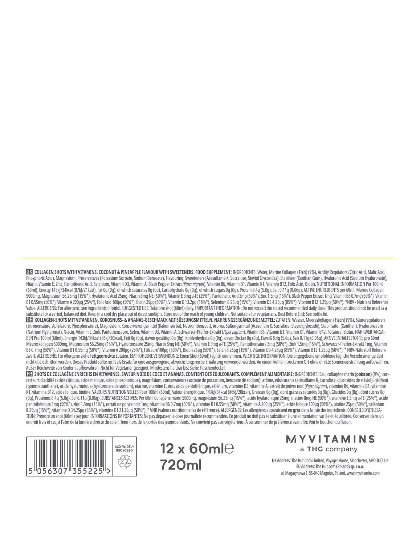 Image 2 of 2 of MyProtein Beauty Collagen Shot 12x60ml Pineapple &amp; Coconut