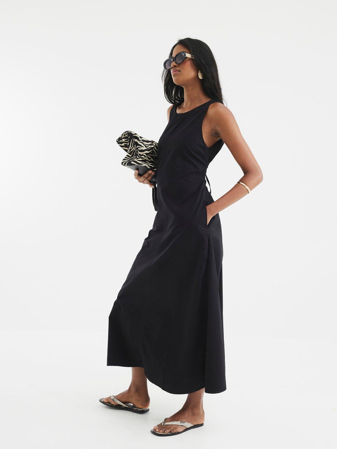 undefined Cut Out Maxi Dress - Black